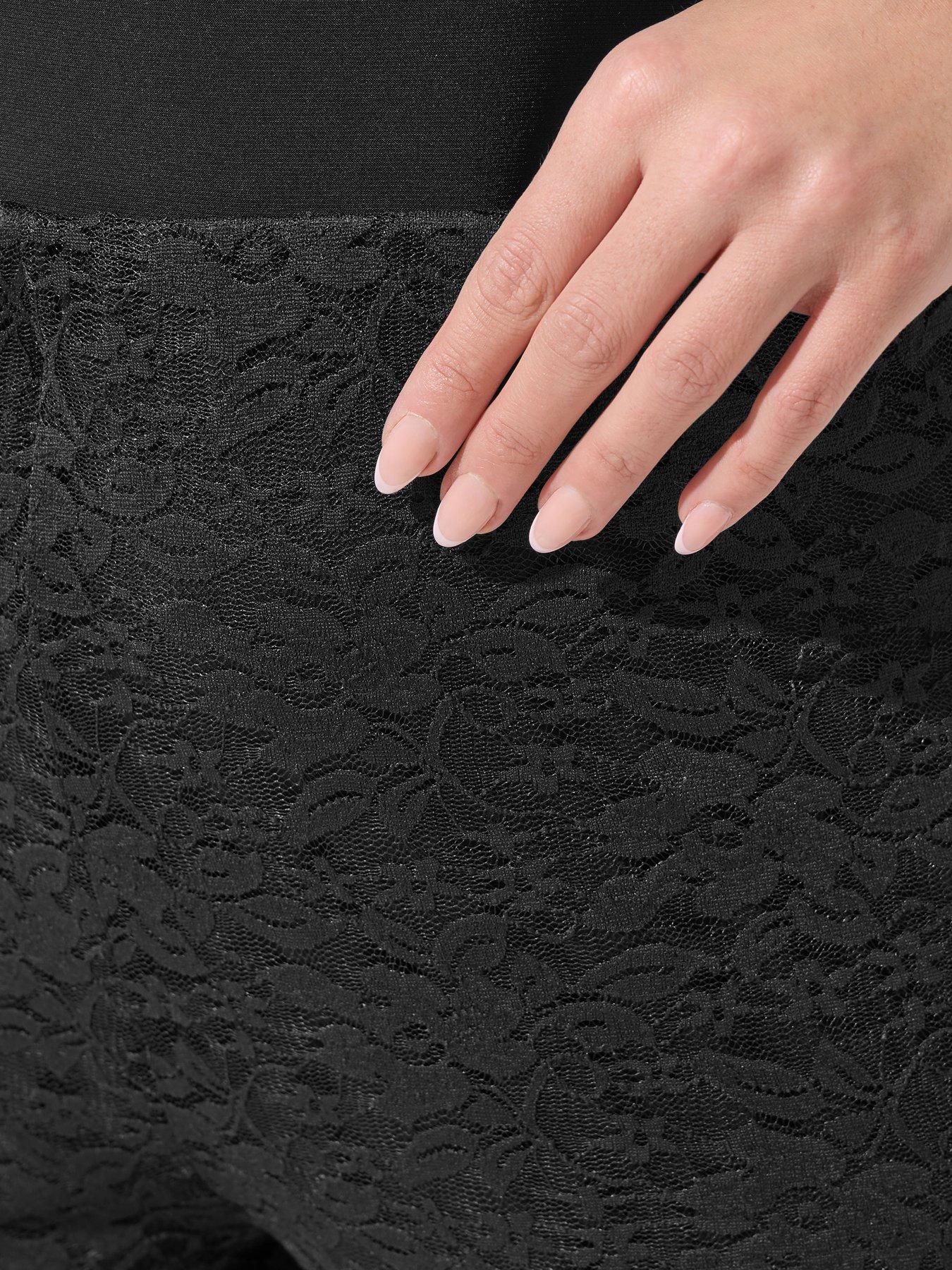 Image 4 of 5 of Yours Curve Lined Lace Trousers - Black