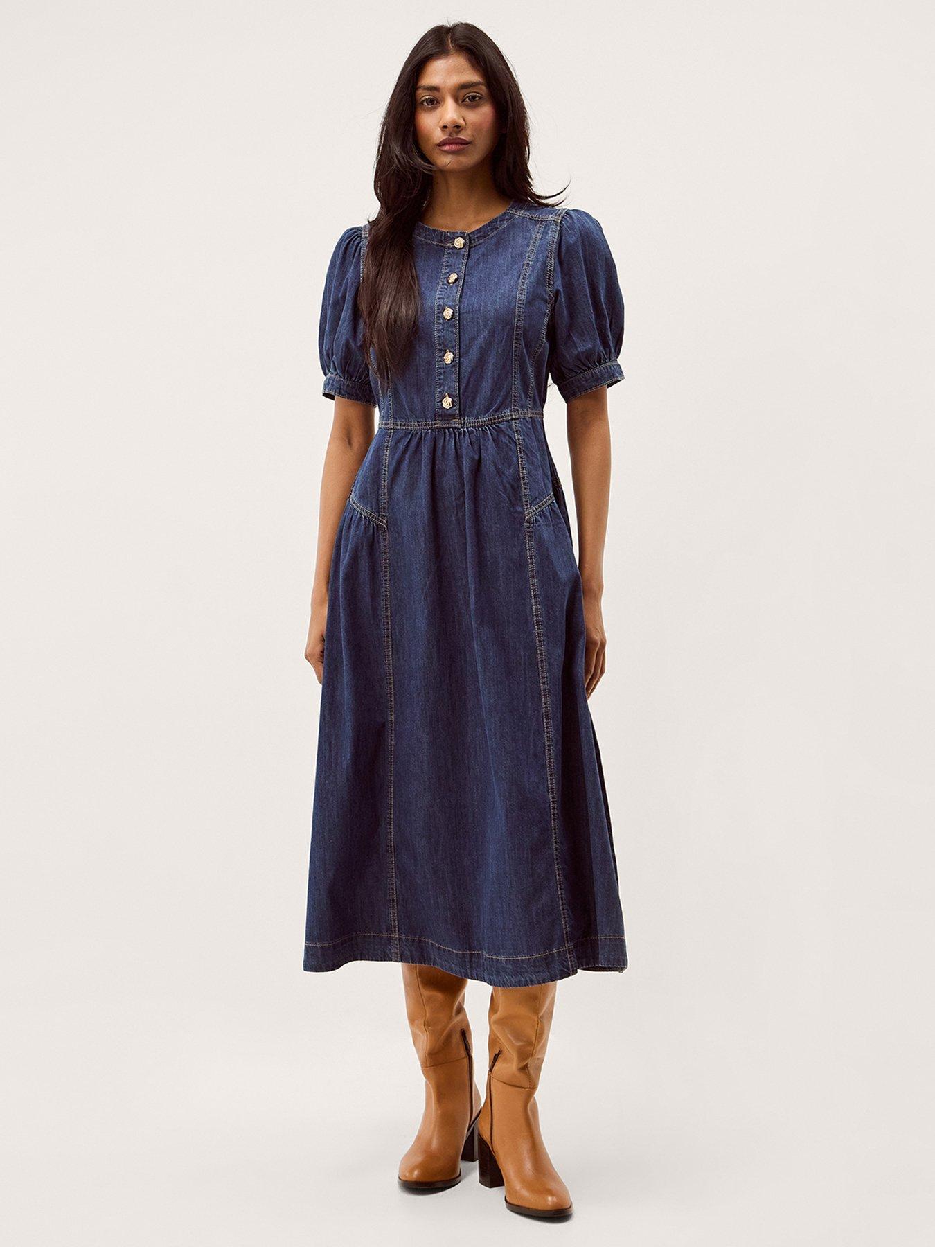 Monsoon Eliza Denim Dress - Blue