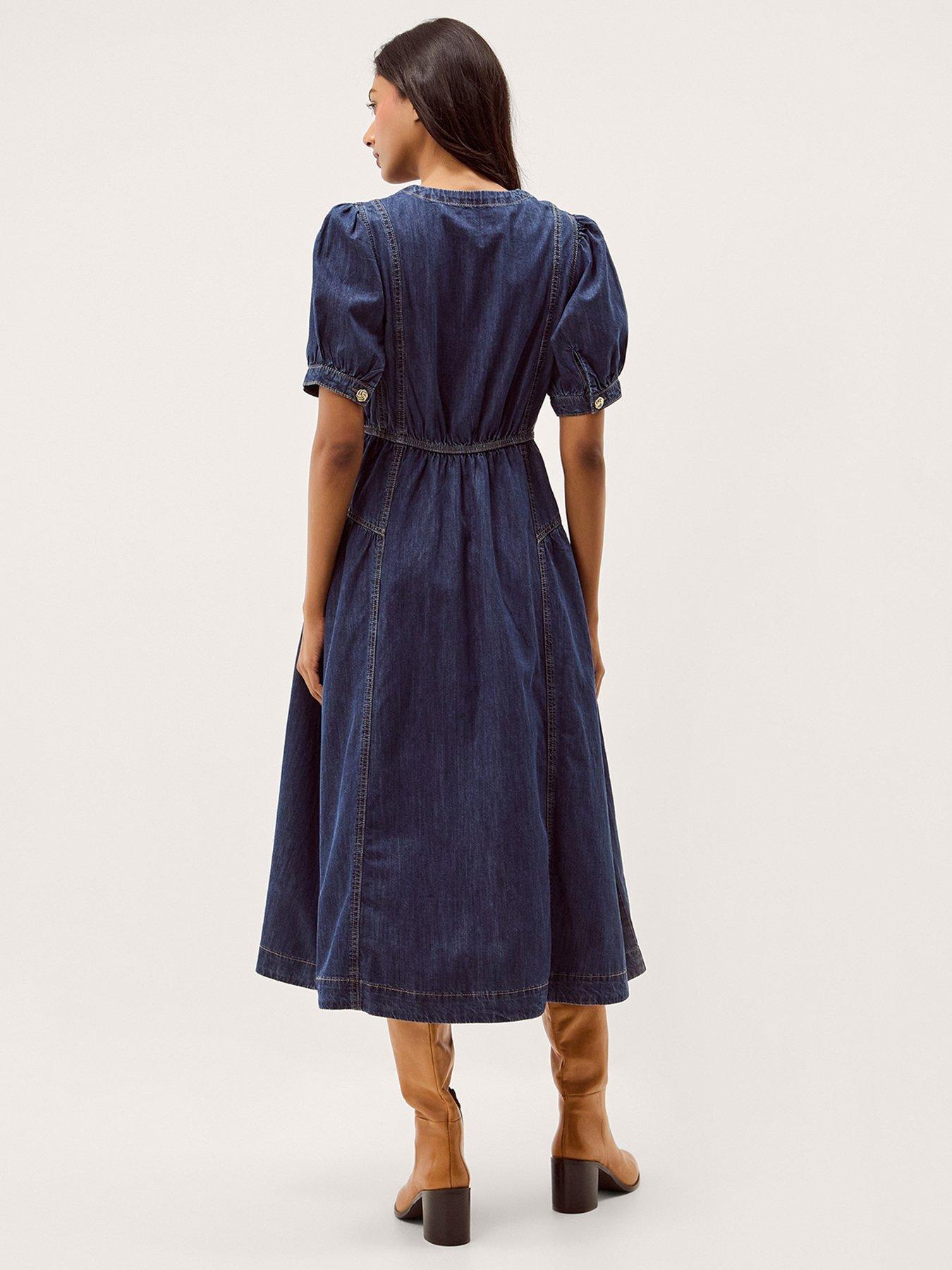 Image 2 of 5 of Monsoon Eliza Denim Dress - Blue
