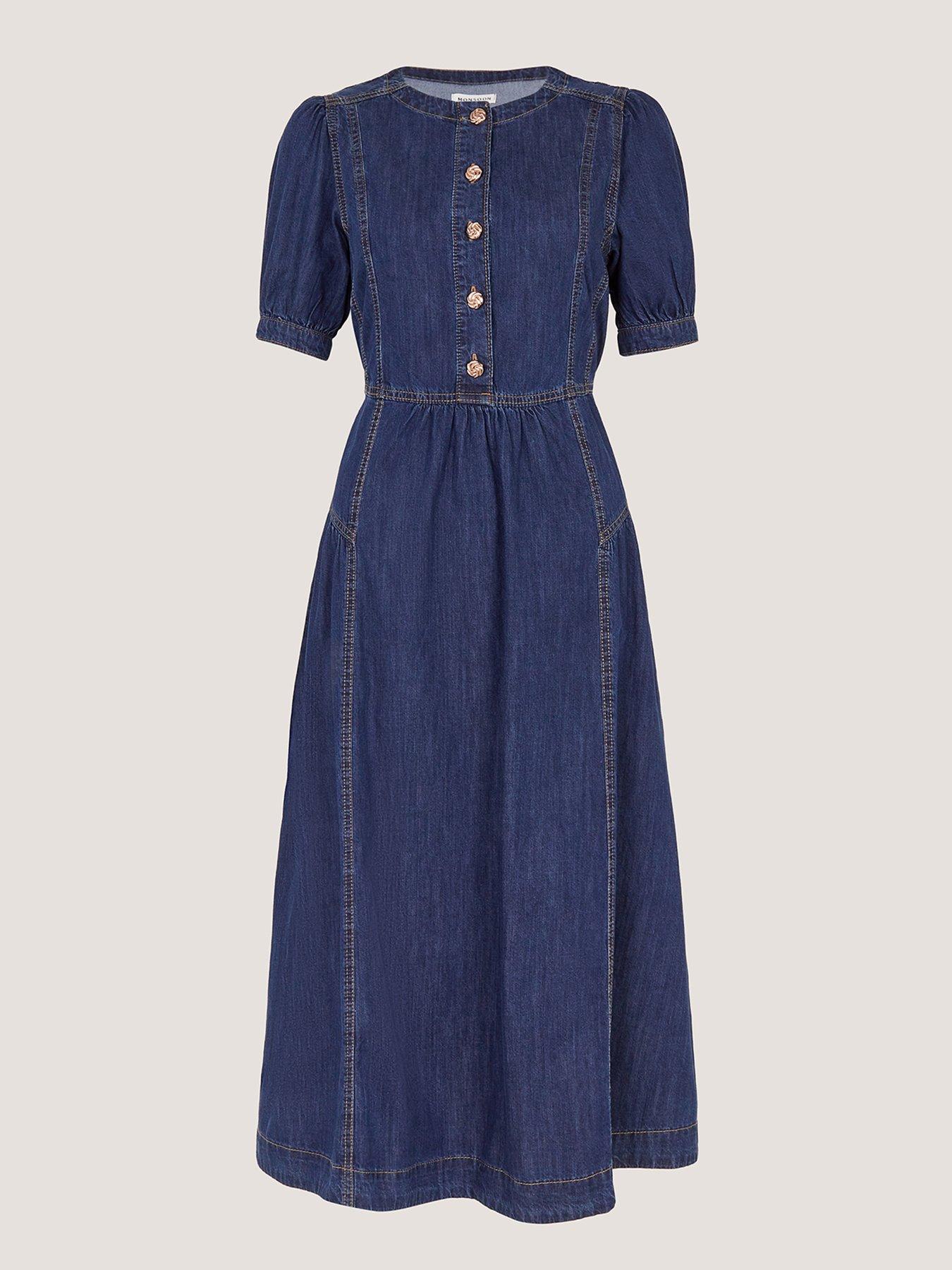 Image 5 of 5 of Monsoon Eliza Denim Dress - Blue