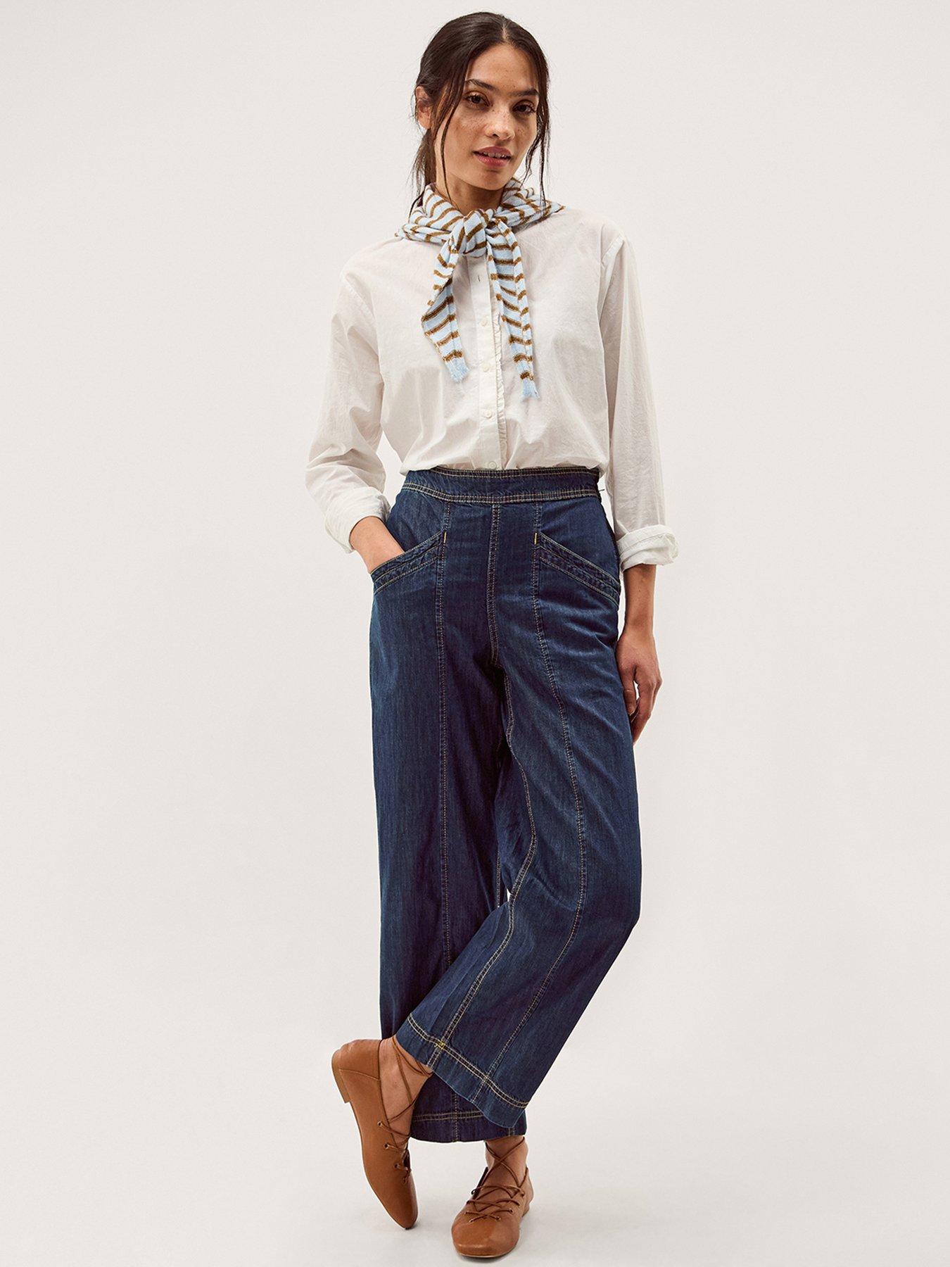 Image 3 of 4 of Monsoon Harper Wide Leg Jeans - Blue