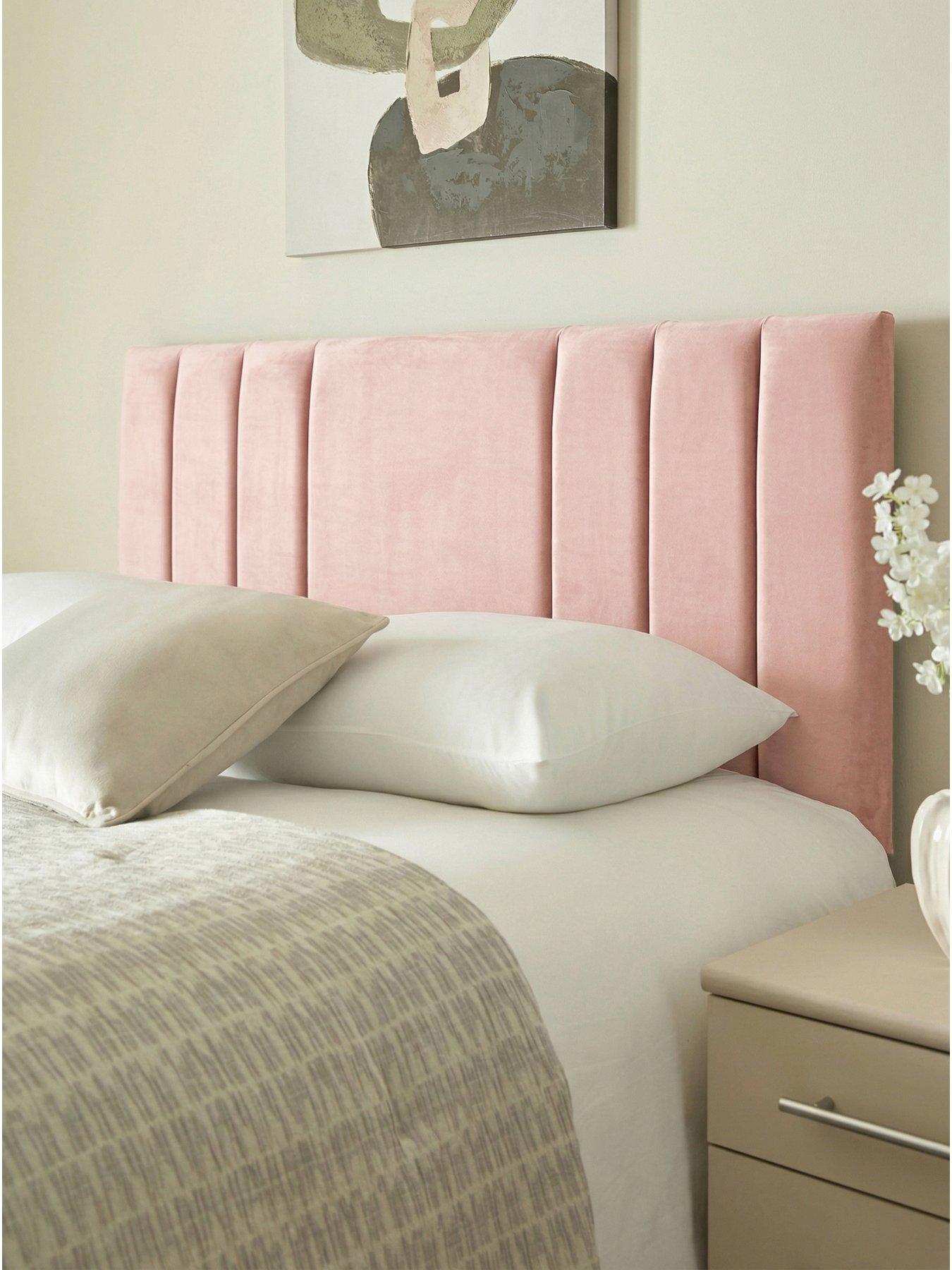 Shire Beds Cleo End Stripe Velvet Headboard - Db