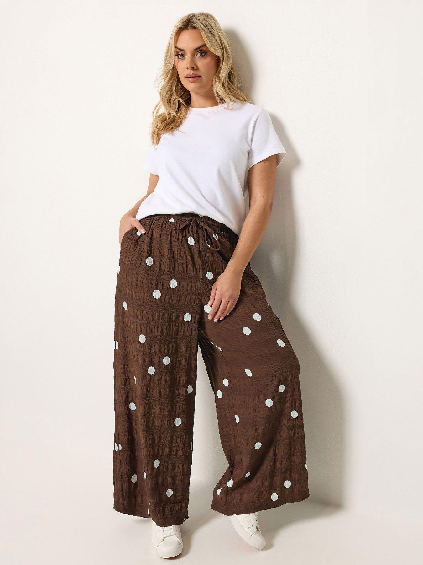 Image 3 of 5 of Yours Curve Woven Polka Dot Printed Trousers