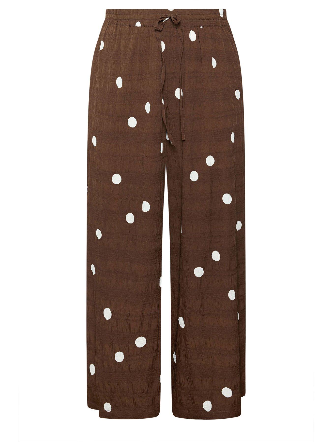 Image 5 of 5 of Yours Curve Woven Polka Dot Printed Trousers