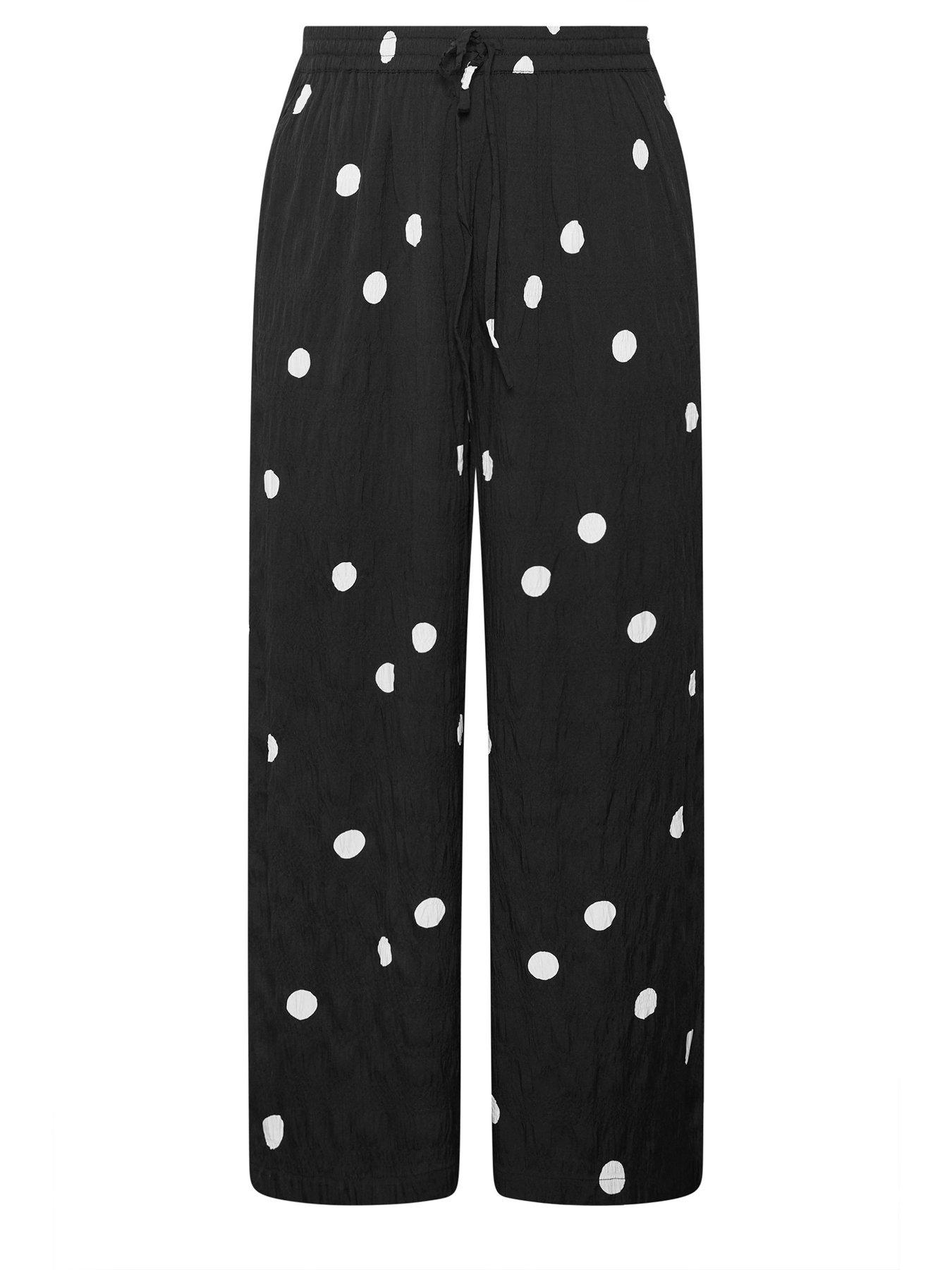 Image 5 of 5 of Yours Curve Woven Polka Dot Printed Trousers