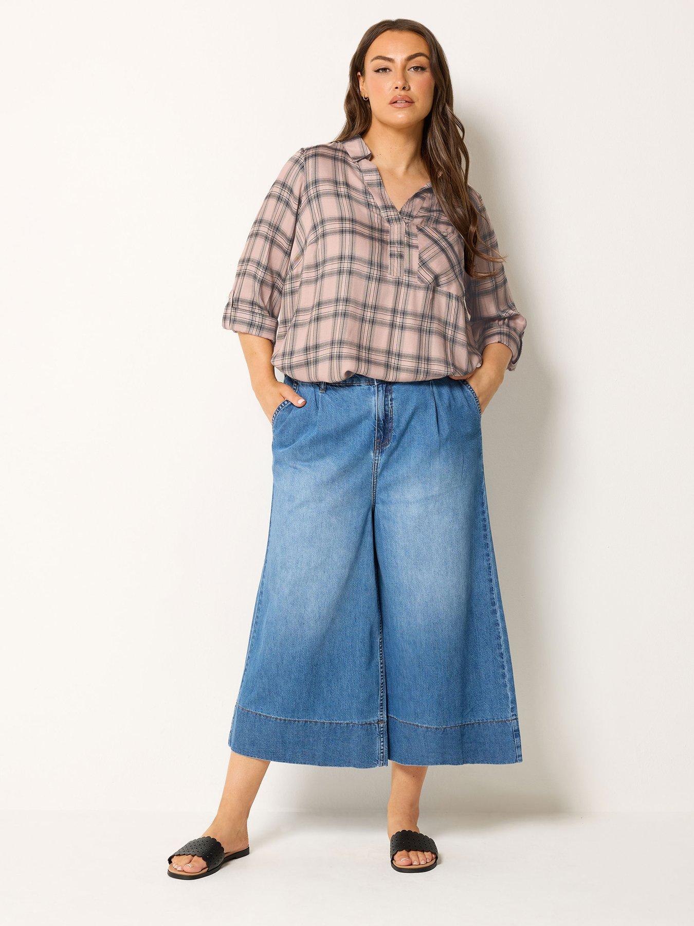 Image 3 of 4 of Yours Curve Overhead Check Blouse - Pink