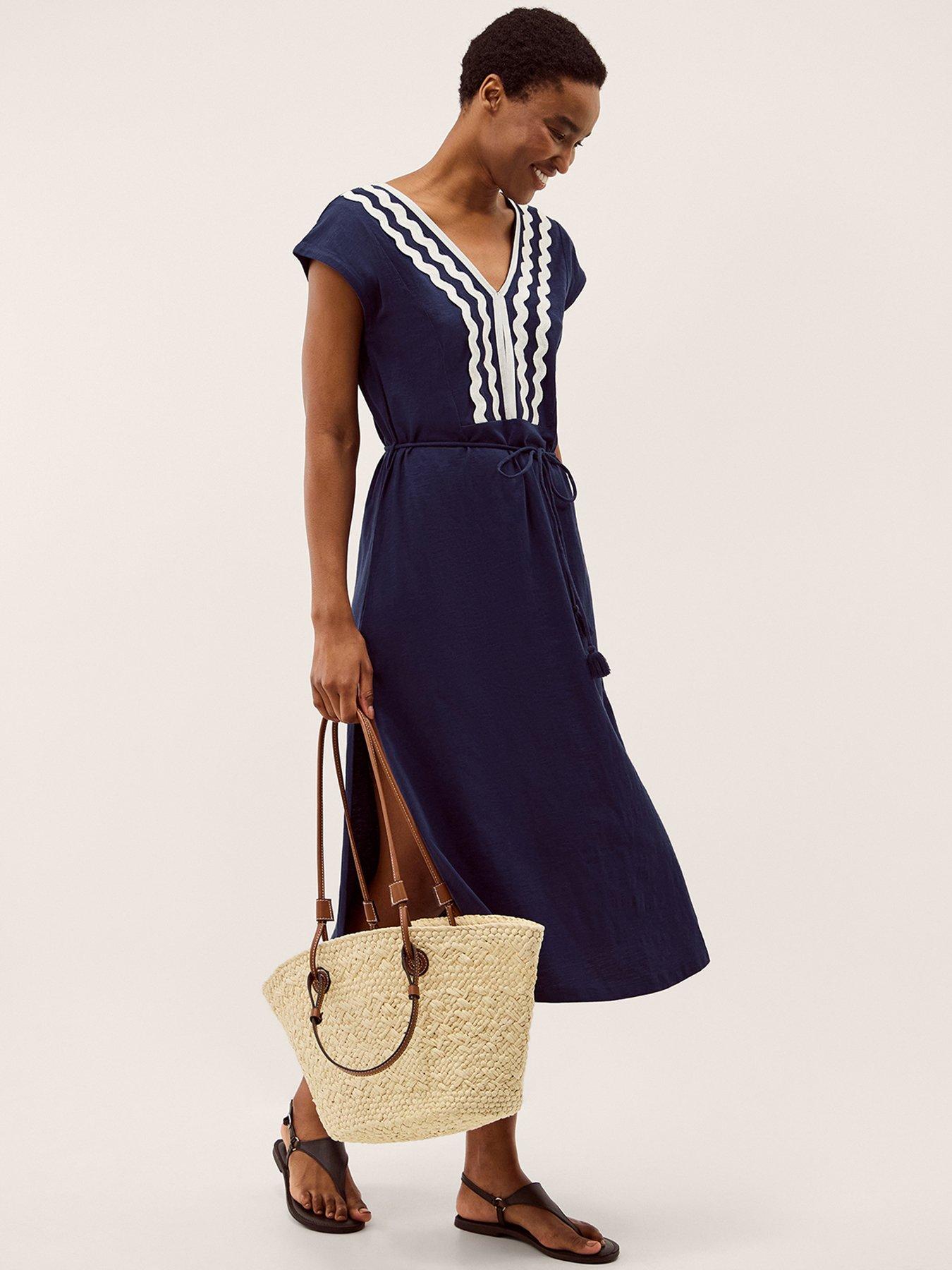 Monsoon Tara Embroidered Kaftan - Blue