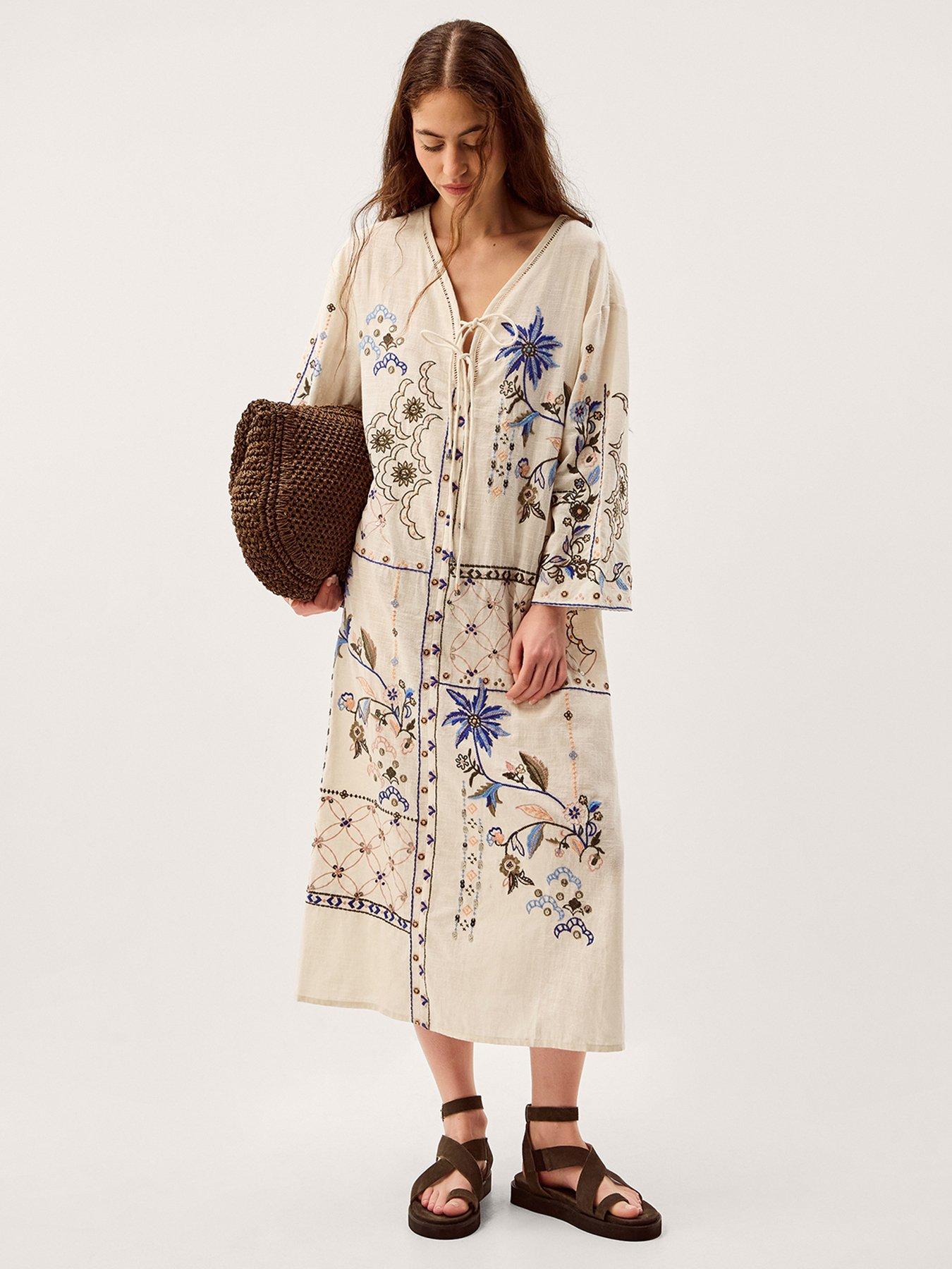 Monsoon Julie Kaftan - White