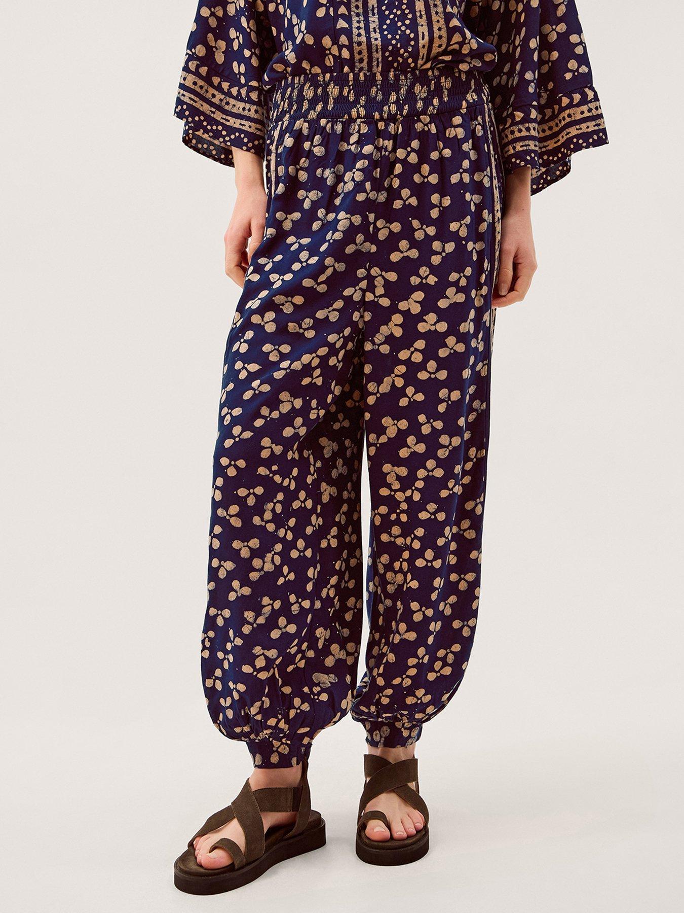 Monsoon Clover Harem Trousers - Blue