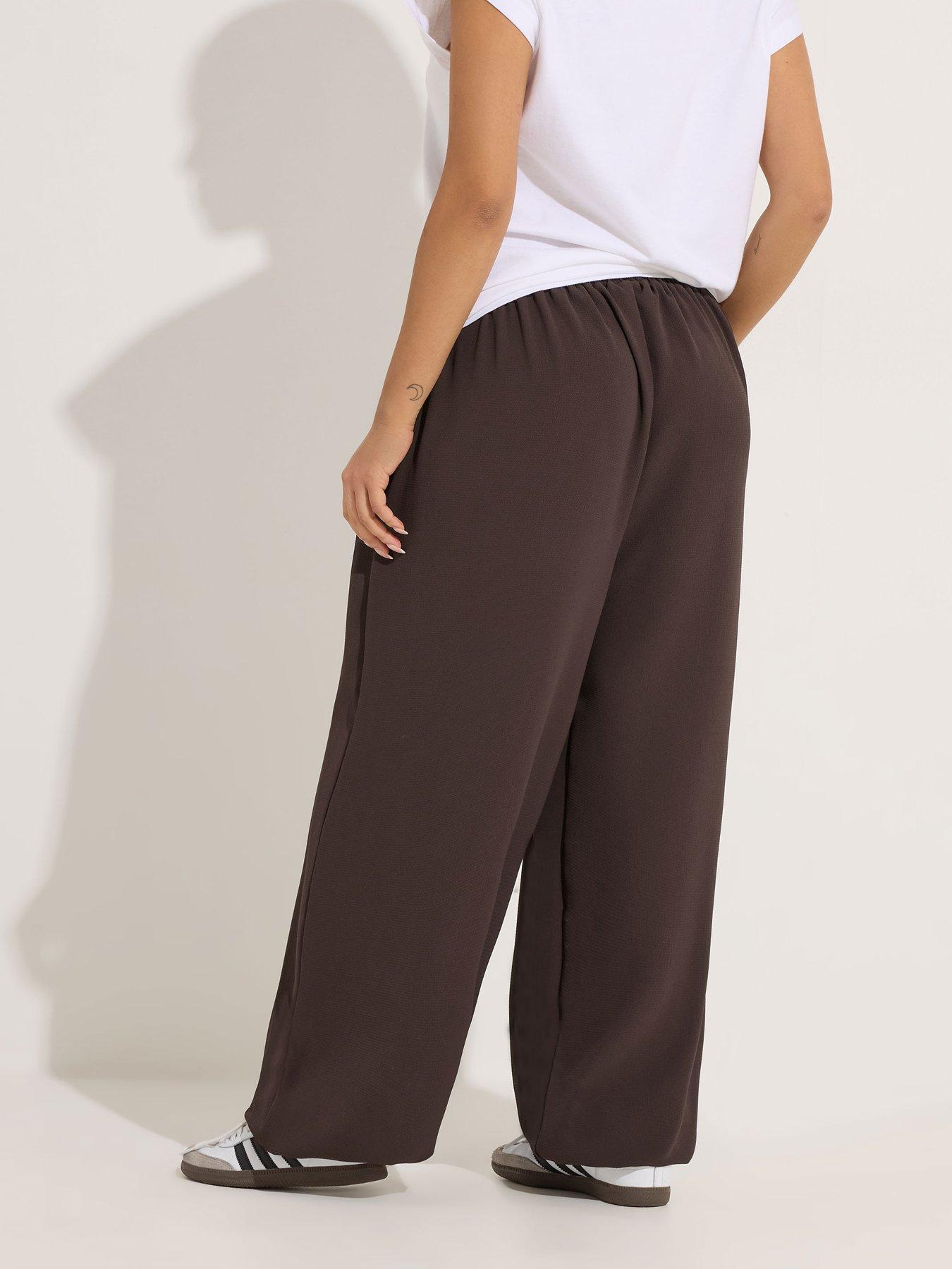 Image 2 of 6 of PixieGirl Petite Choc Brown Balloon Trousers