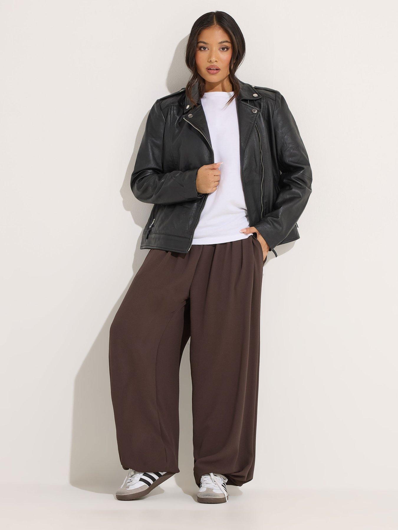 Image 3 of 6 of PixieGirl Petite Choc Brown Balloon Trousers