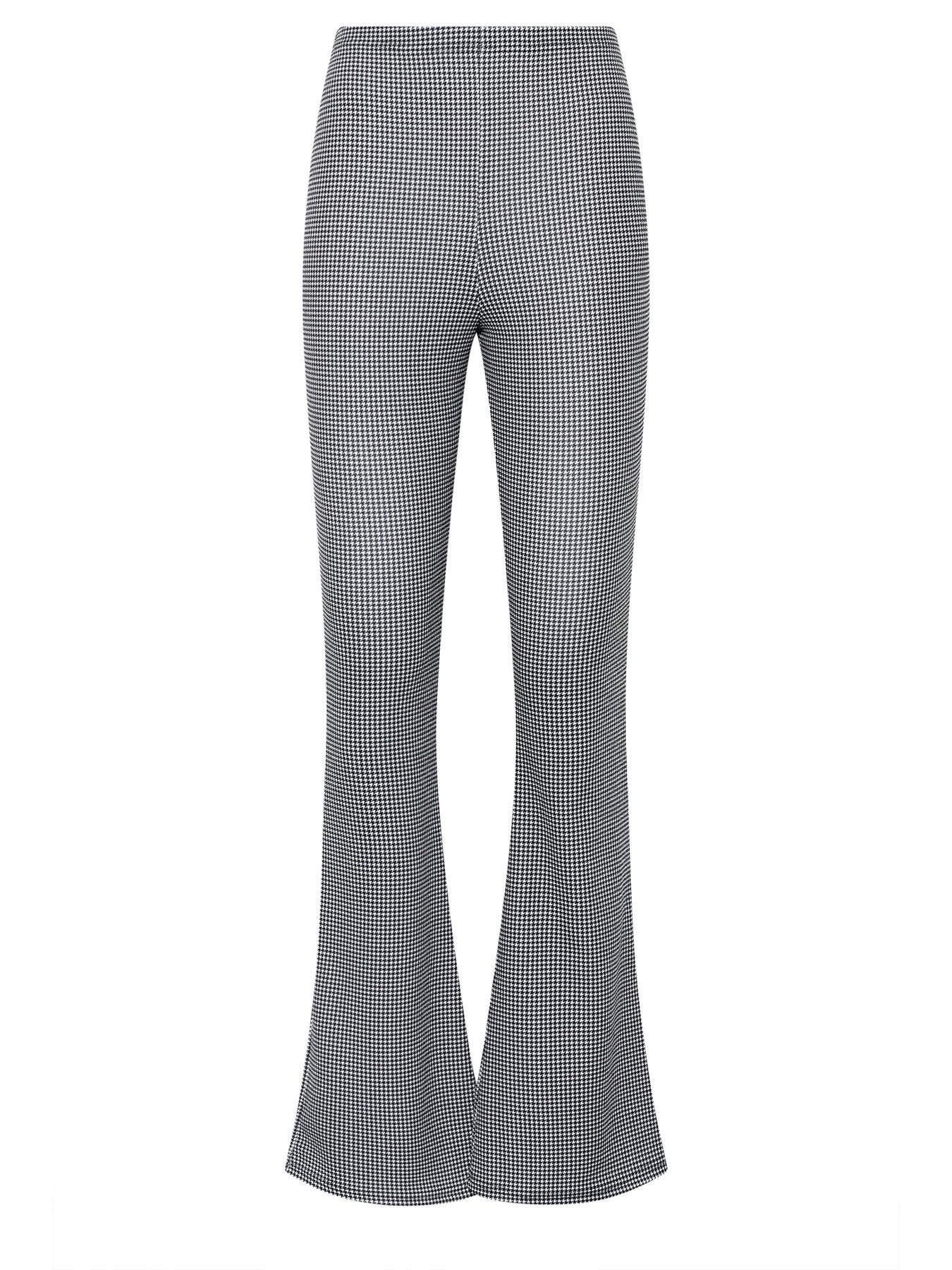 Image 5 of 5 of Long Tall Sally Check Kickflare Trouser 34" - Black