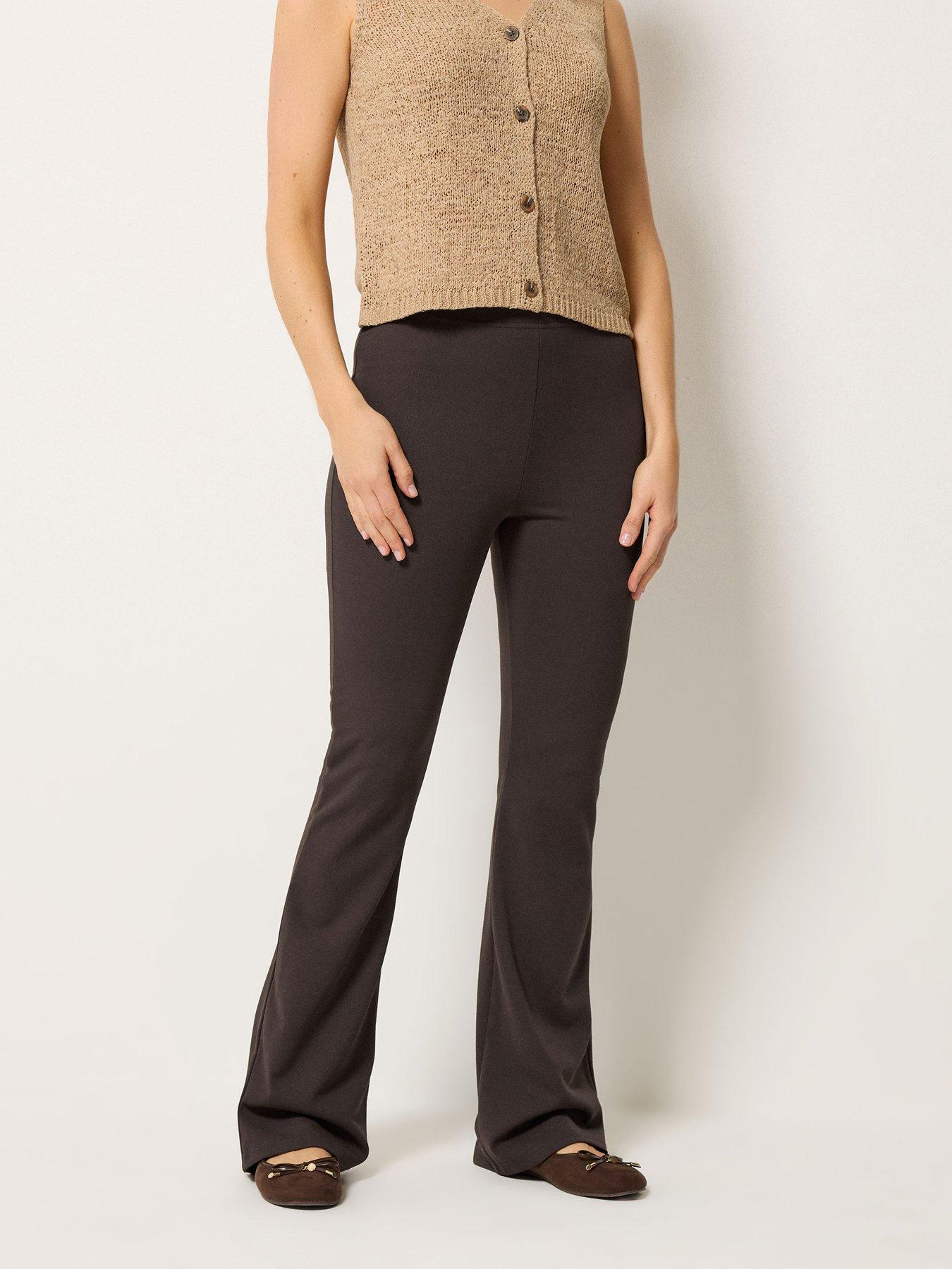 Long Tall Sally Kickflare Trouser 36" - Brown