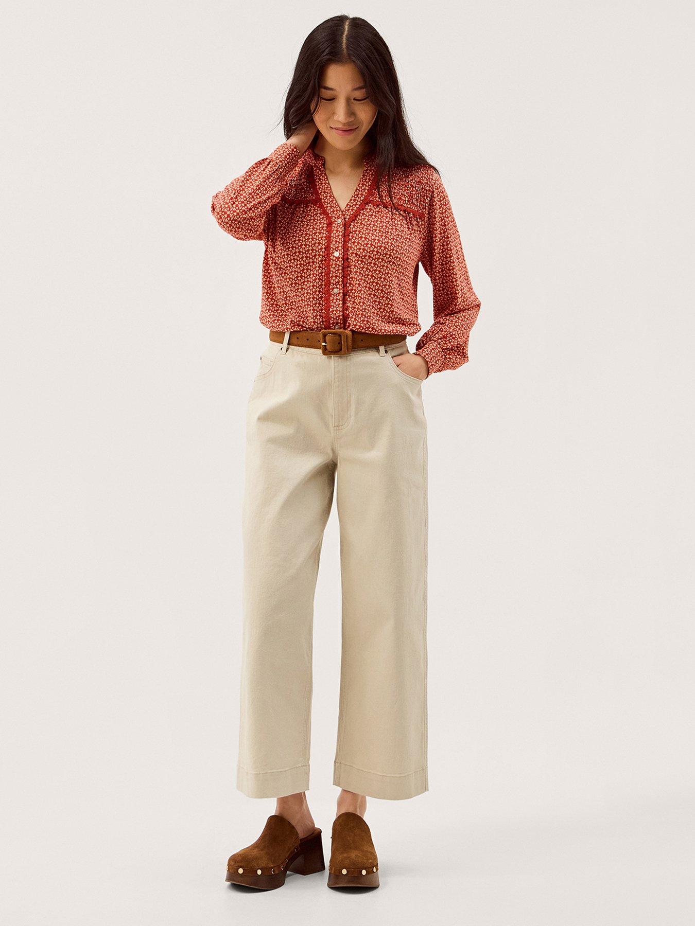 Image 3 of 5 of Monsoon Palmer Print Jersey Top - Red