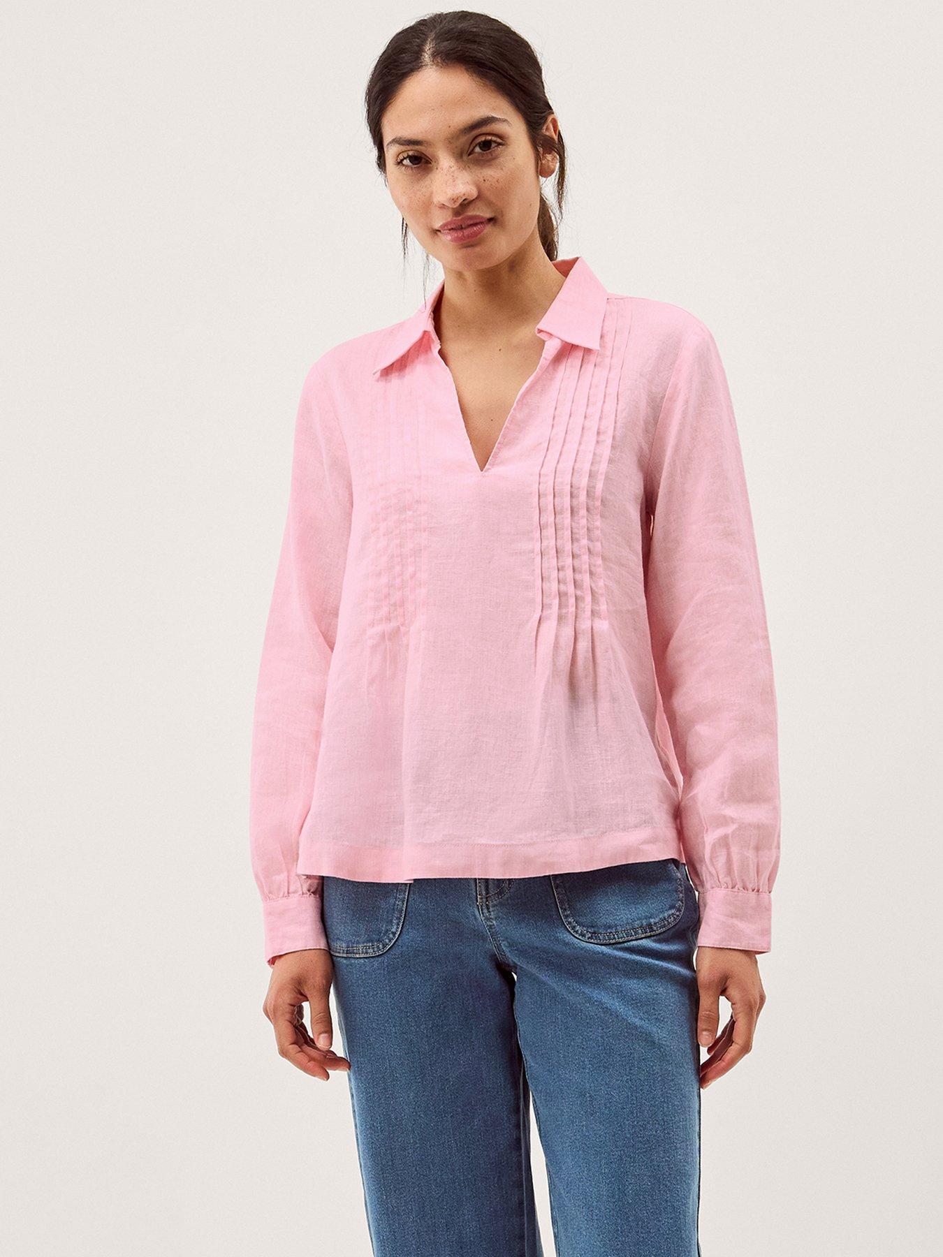 Monsoon Riley Pintuck Top - Pink