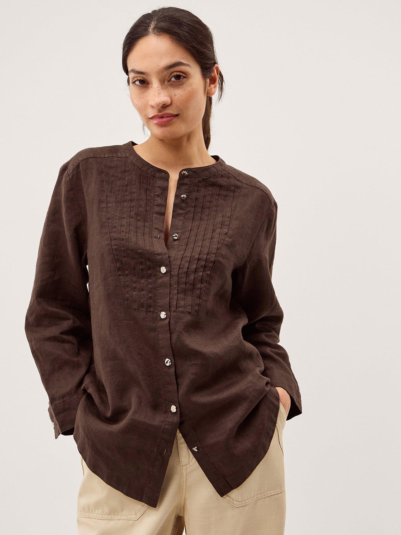 Monsoon Clo Linen Shirt - Brown