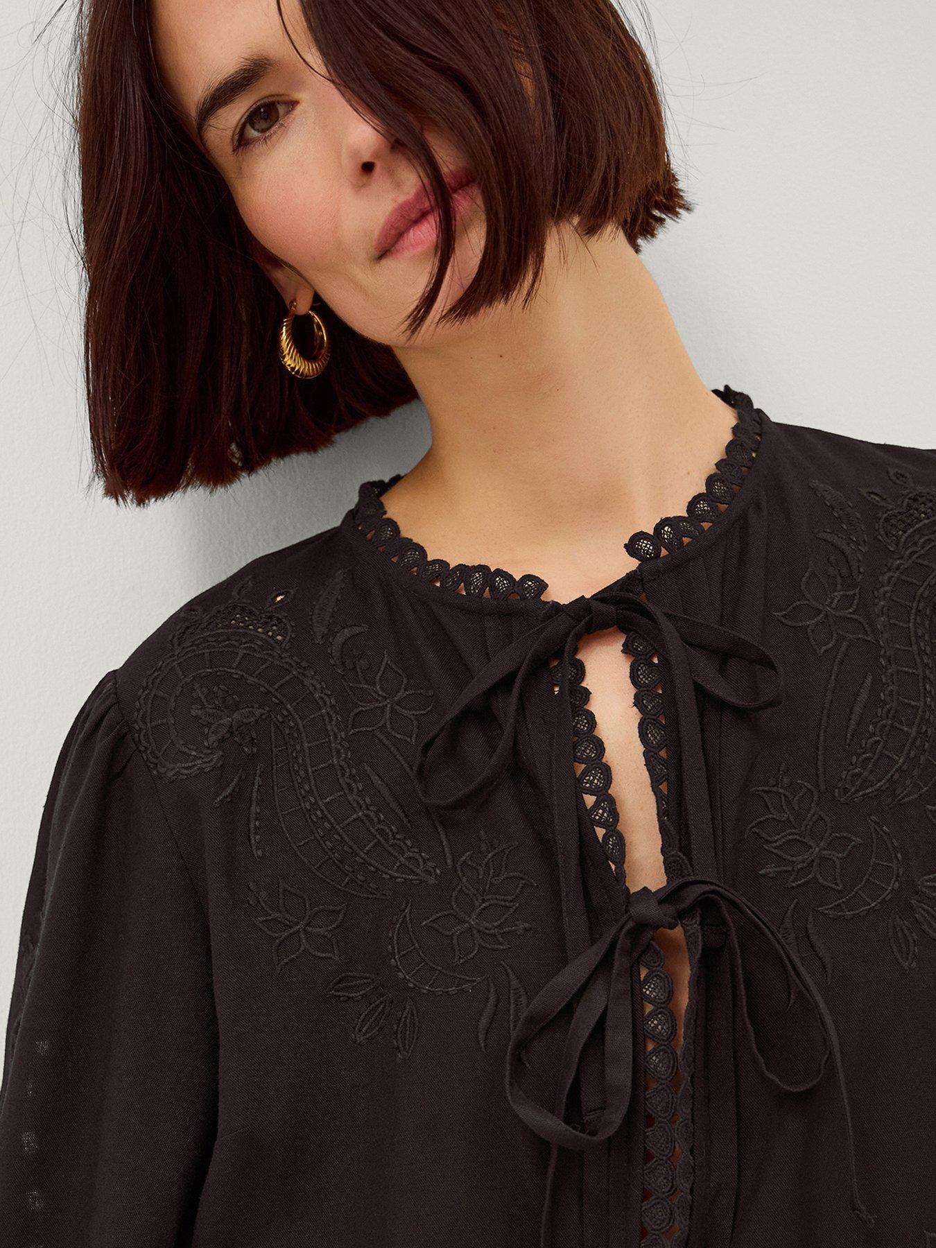 Image 4 of 4 of Monsoon Cindy Linen Blouse - Black
