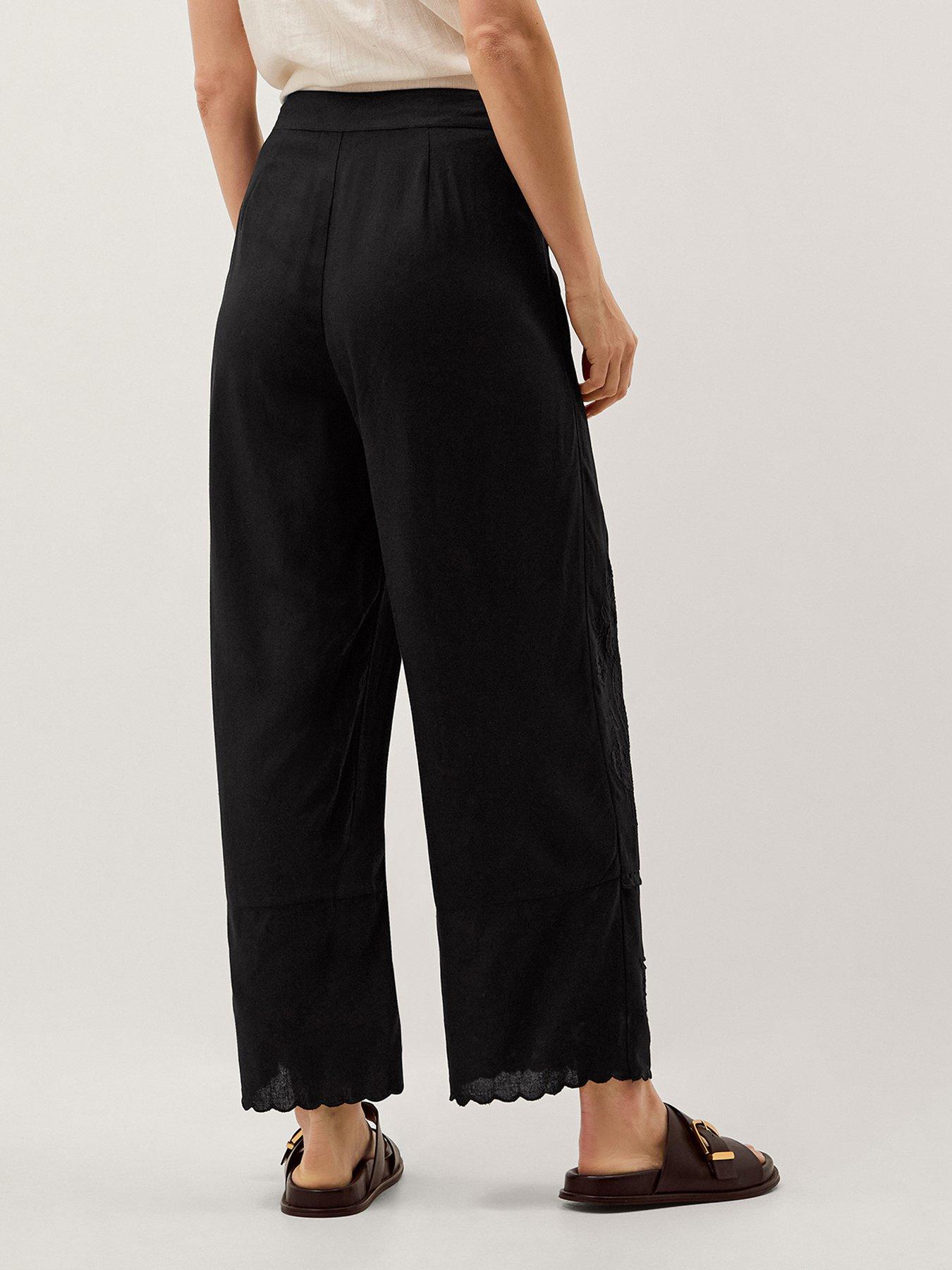 Image 2 of 4 of Monsoon Cindy Linen Trouser - Black
