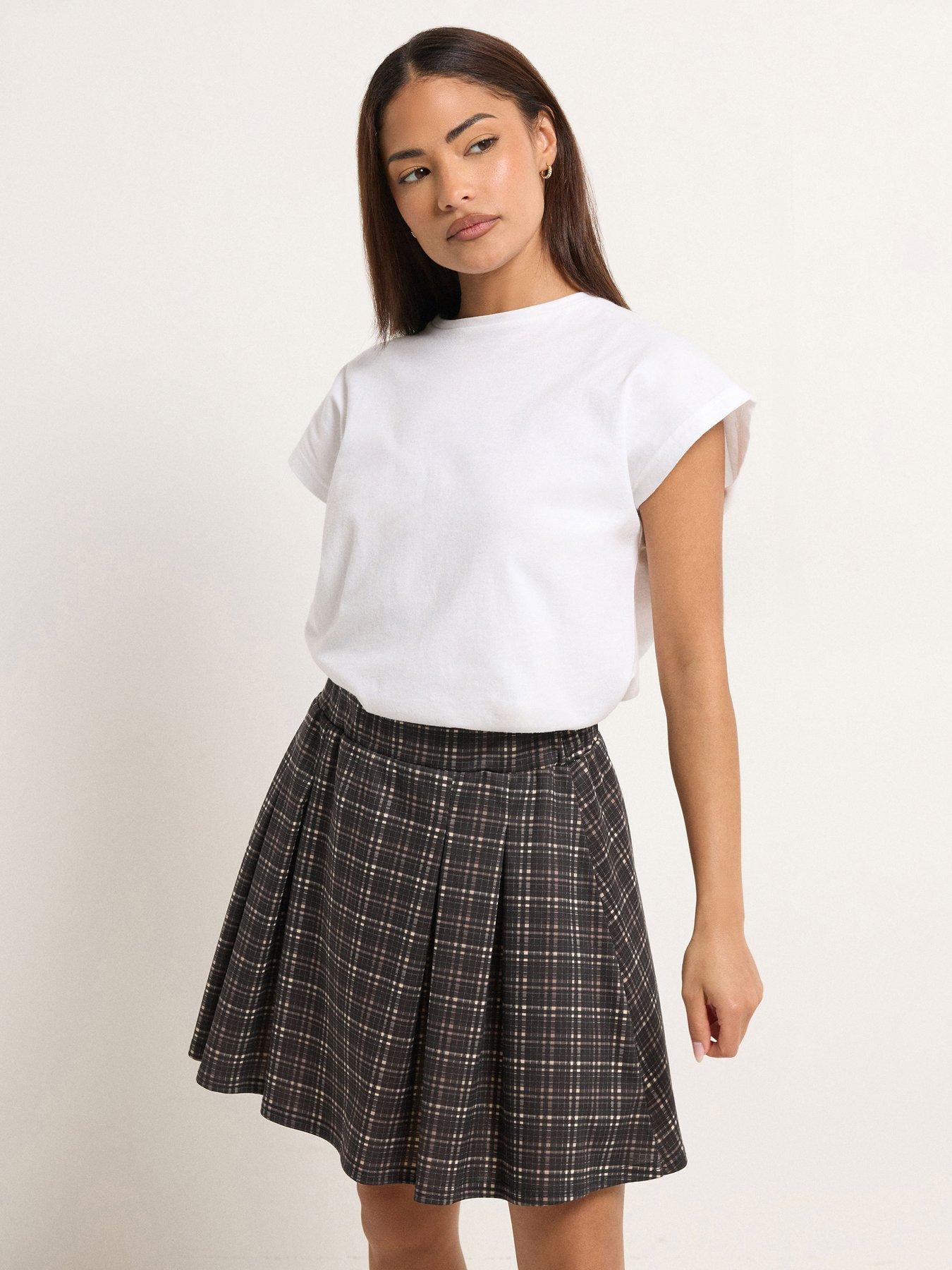PixieGirl Petite Check Mini Skirt - Brown