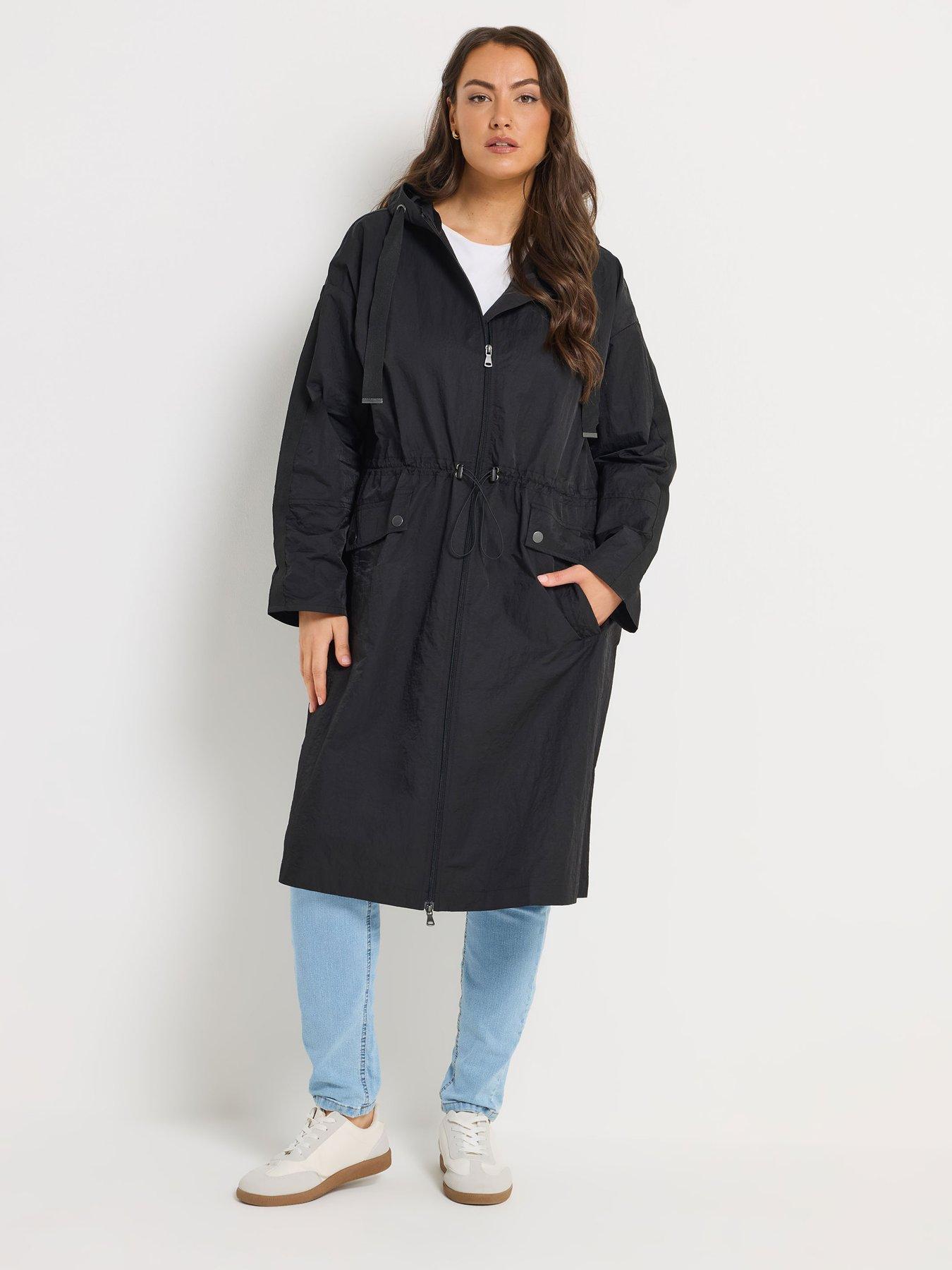 Image 3 of 4 of Yours Curve Longline Parka - Black