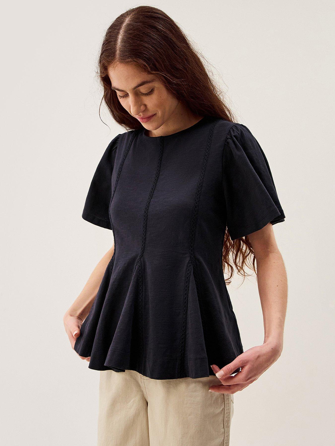 Monsoon Tate Trim T Shirt - Blue