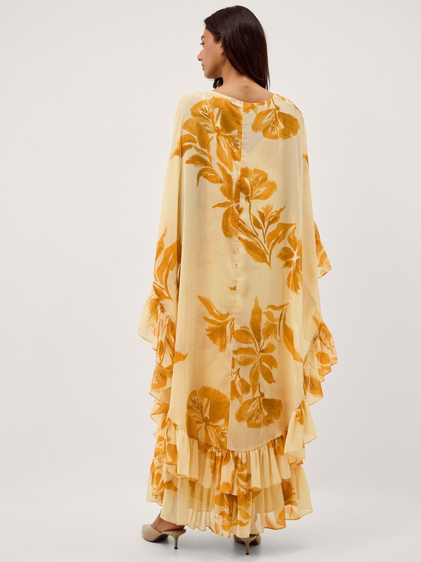 Image 2 of 5 of Monsoon Joanna Floral Cape Maxi Dress - Ivory
