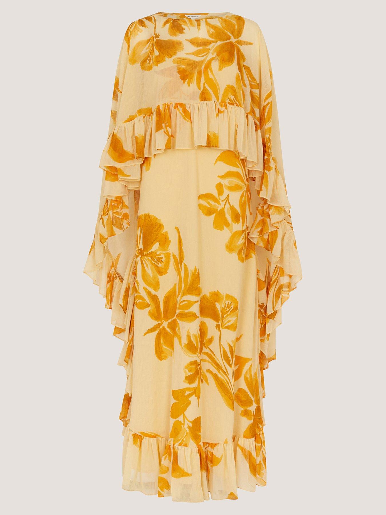 Image 5 of 5 of Monsoon Joanna Floral Cape Maxi Dress - Ivory