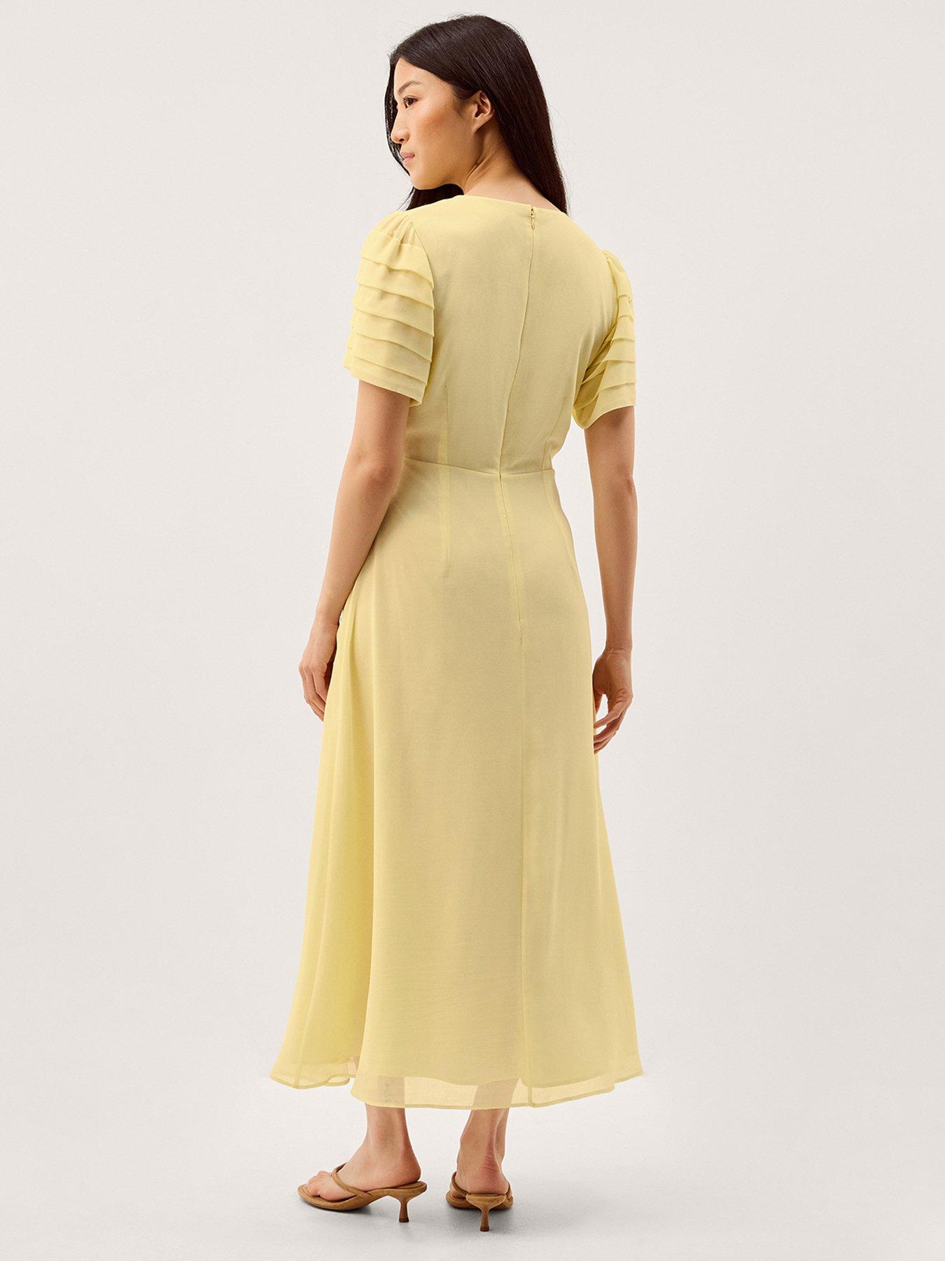 Monsoon Jocelyn Embroidered Dress - Yellow | Very