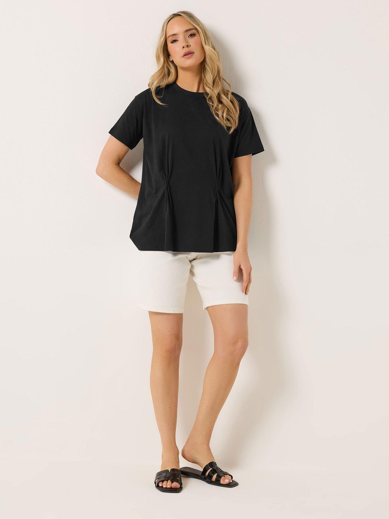 Image 3 of 5 of Long Tall Sally Pleat Front T-Shirt - Black