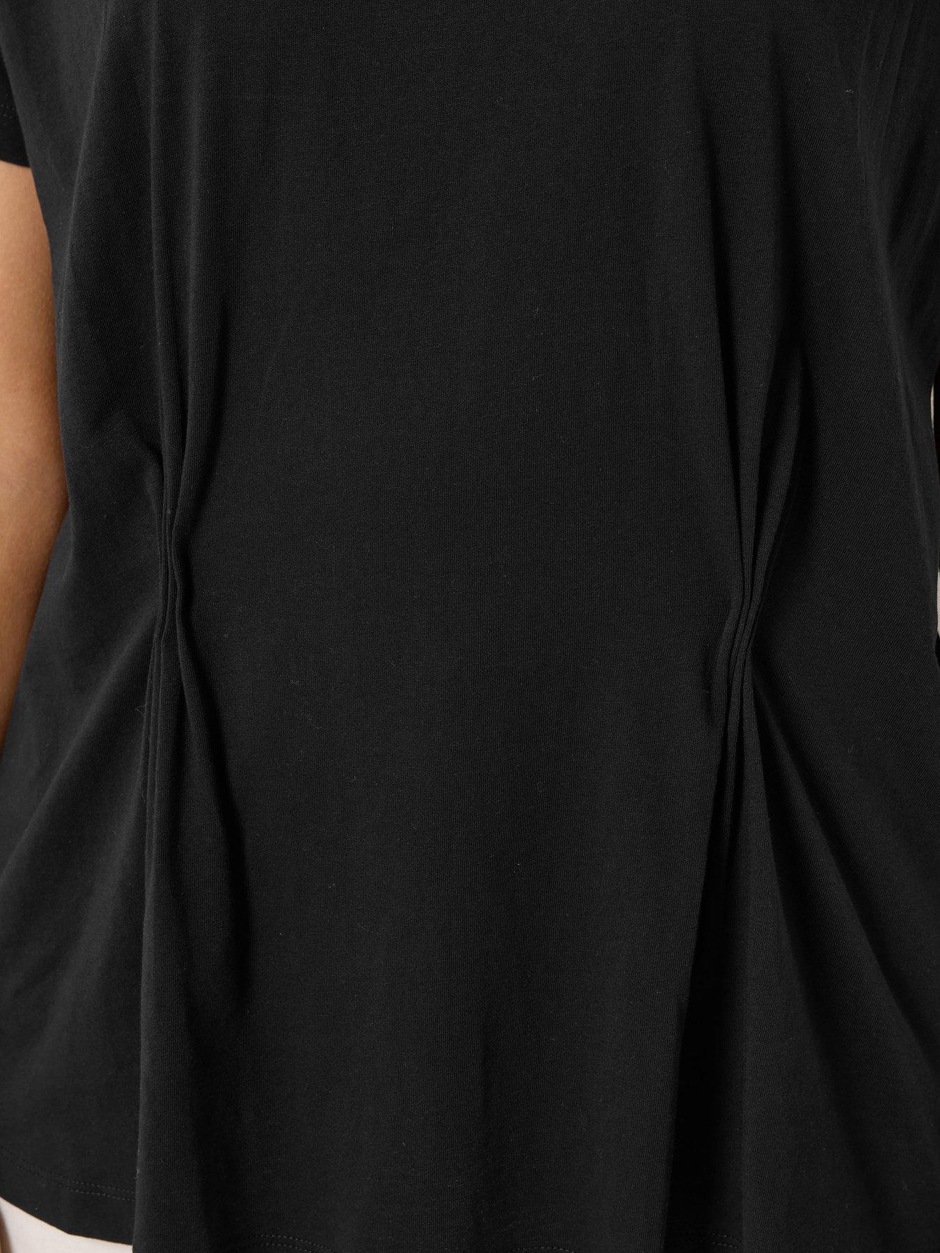 Image 4 of 5 of Long Tall Sally Pleat Front T-Shirt - Black