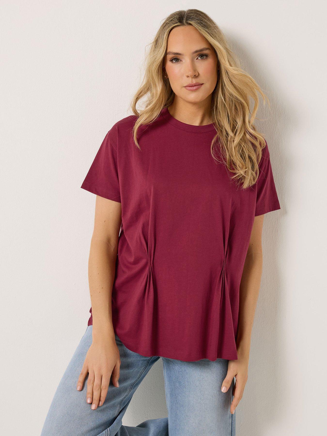 Long Tall Sally Pleat Front T-Shirt - Red