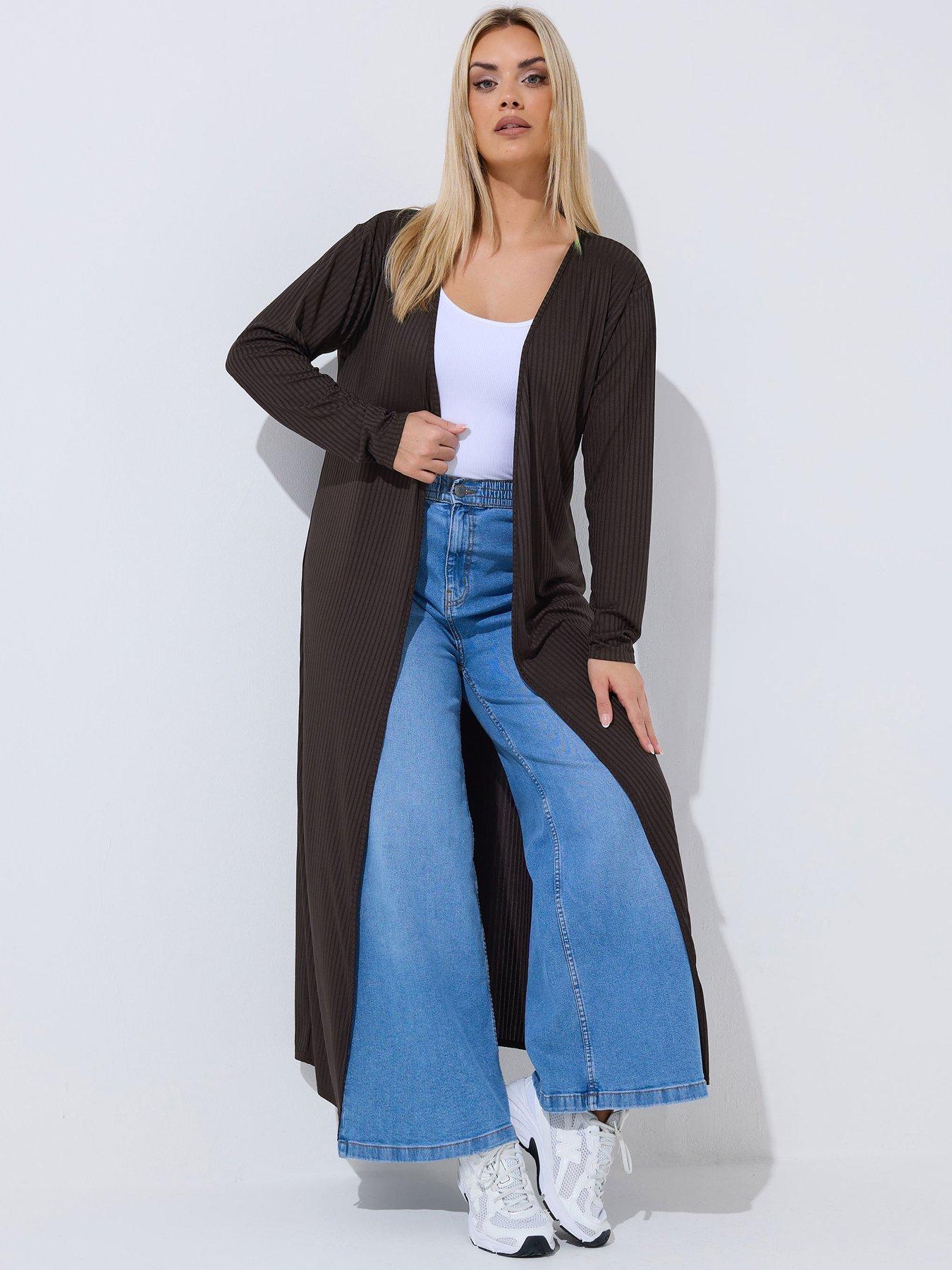 Yours Curve Ribbed Maxi Cardigan