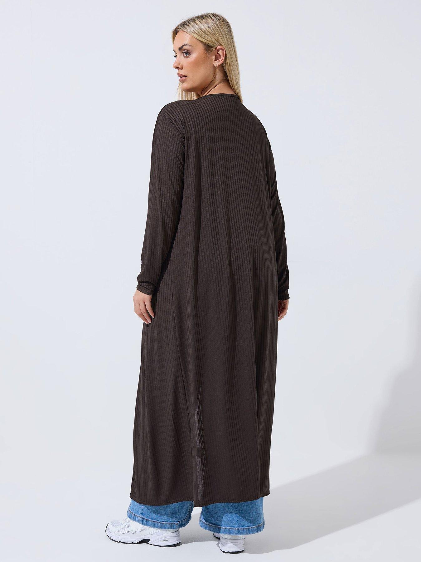 Image 2 of 5 of Yours Curve Ribbed Maxi Cardigan