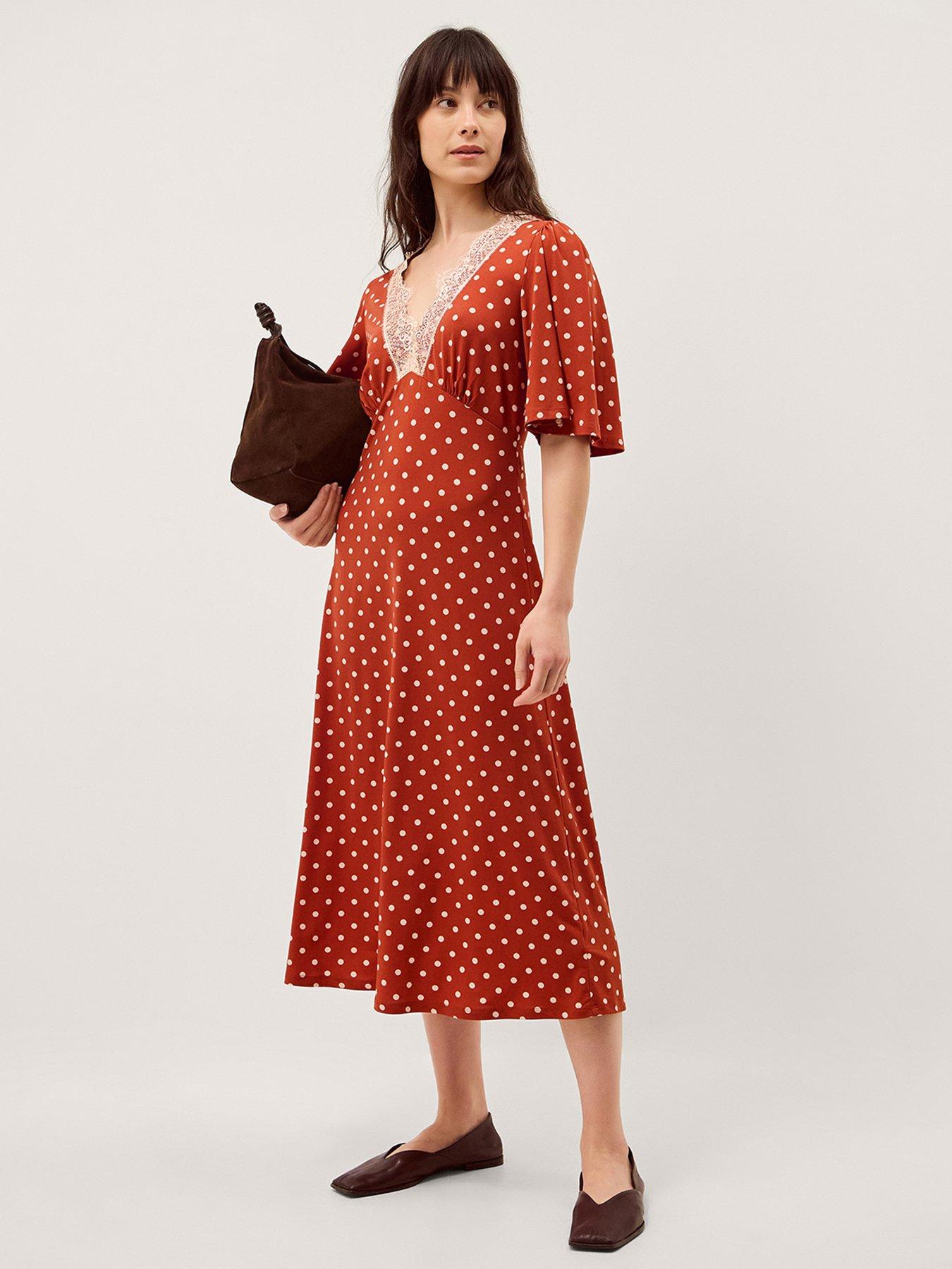 Monsoon Peri Spot Jersey Dress