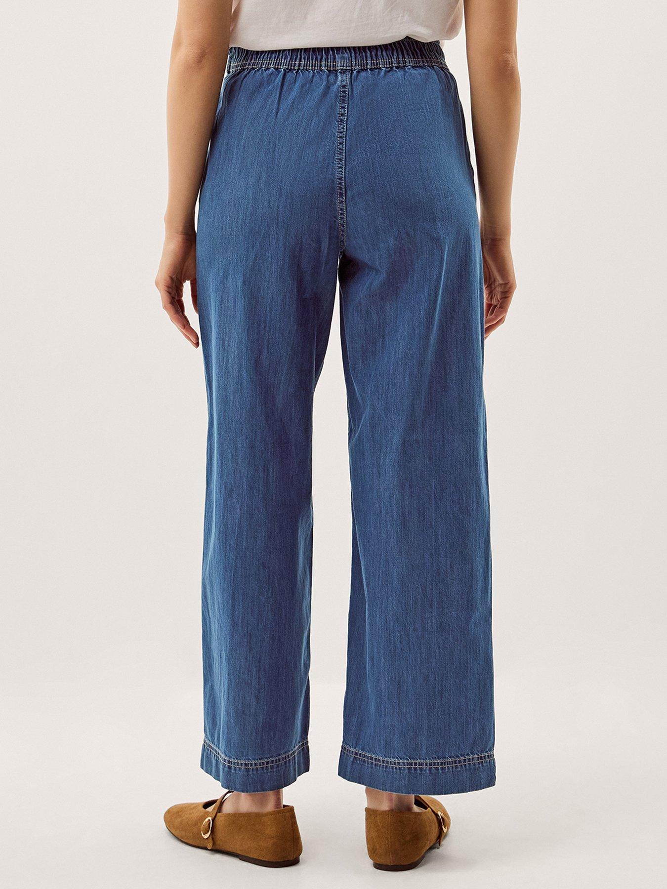 Monsoon Harper Wide Leg Short Jeans - Blue | Very