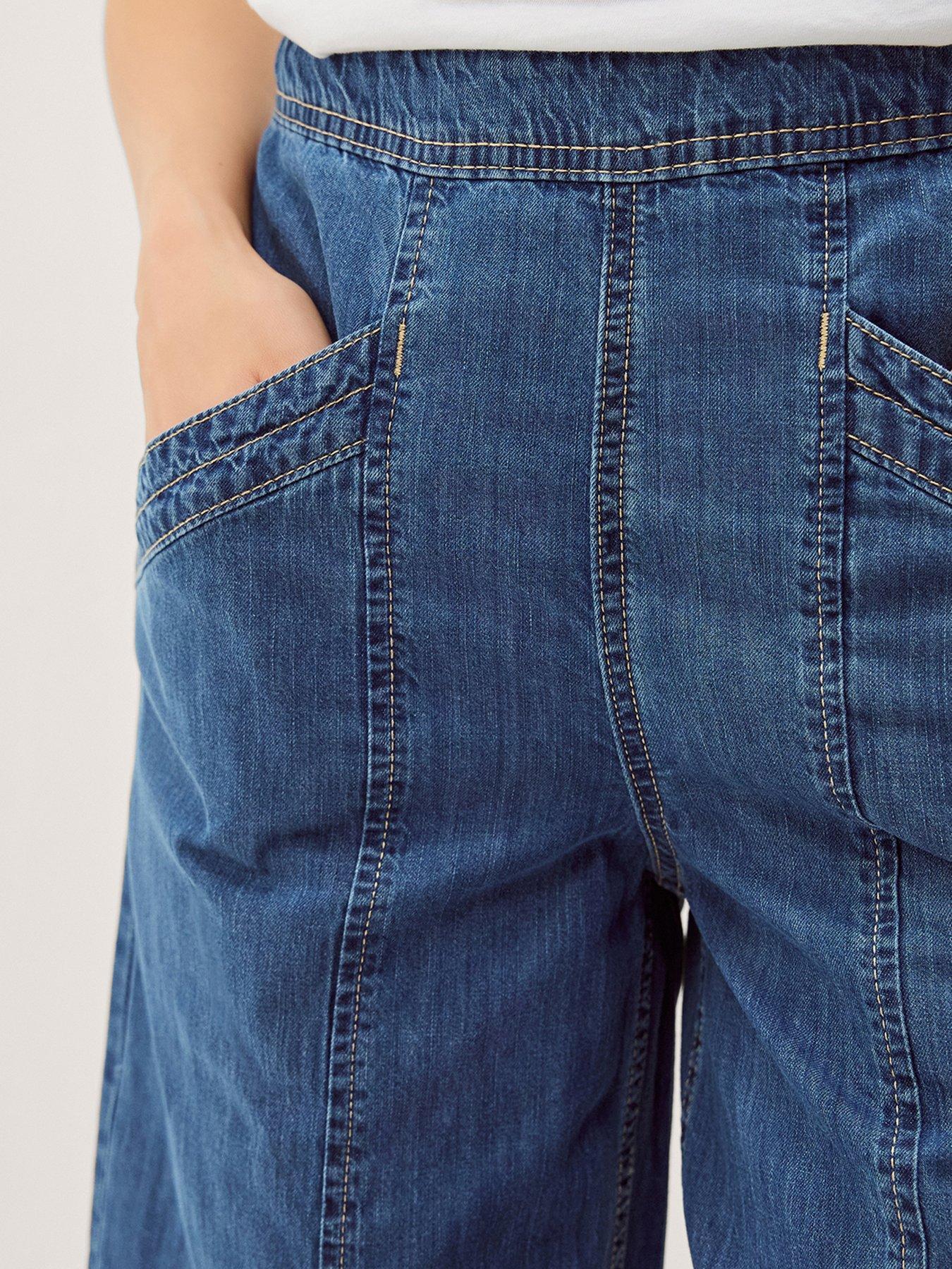 Monsoon Harper Wide Leg Short Jeans - Blue | Very