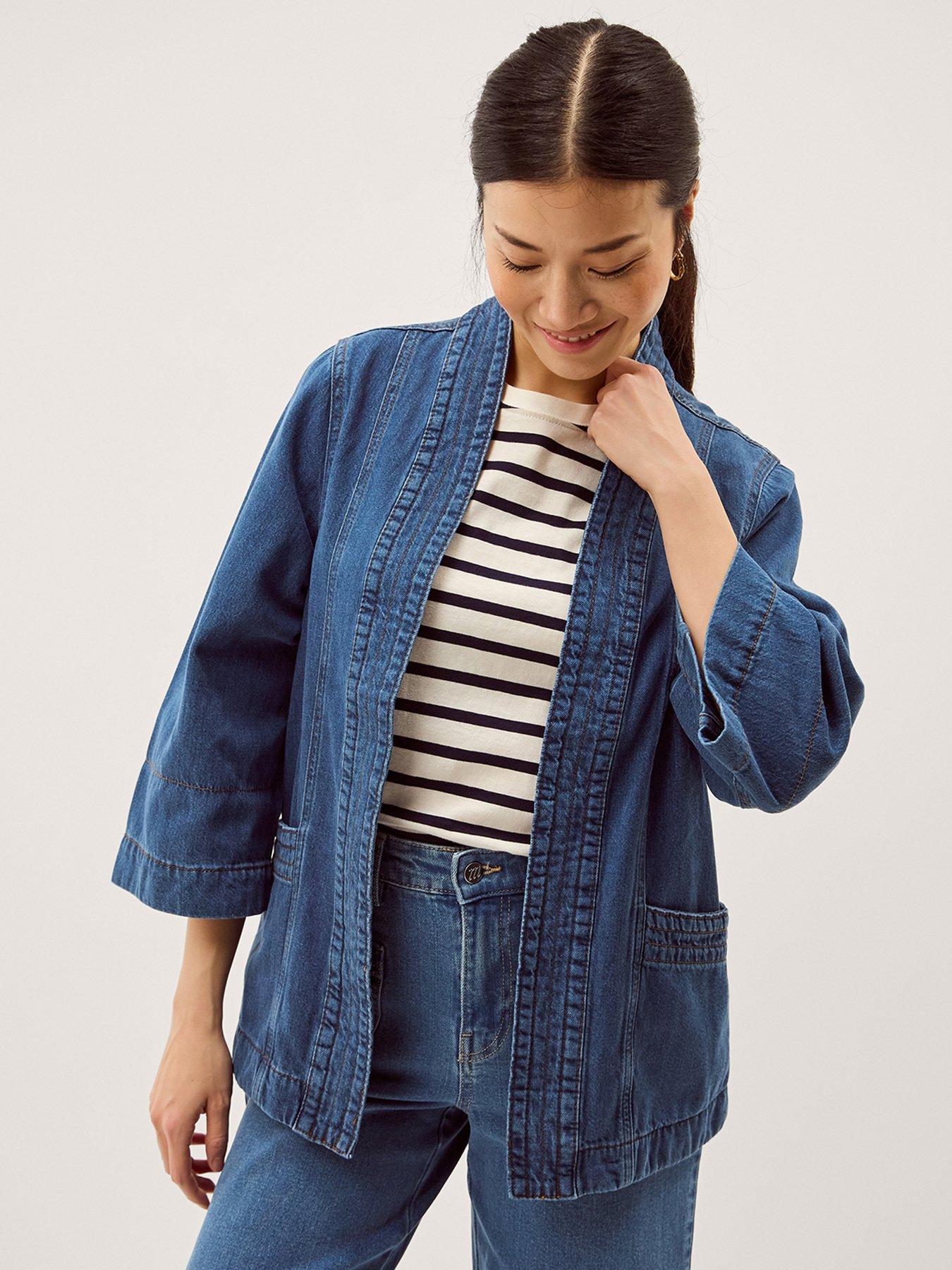 Image 1 of 5 of Monsoon Lorna Denim Jacket - Blue