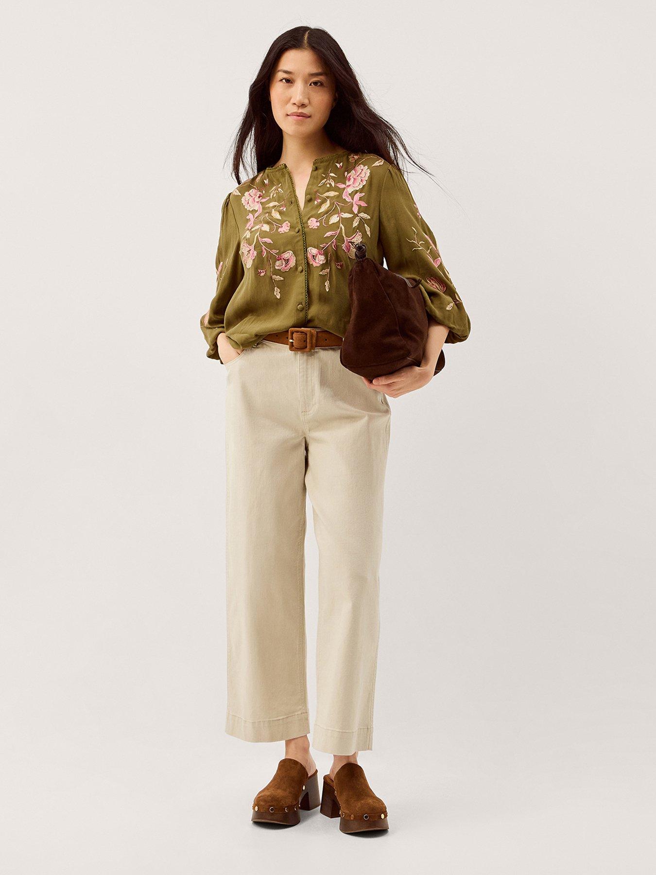 Image 3 of 5 of Monsoon Amelie Embroidered Top - Green