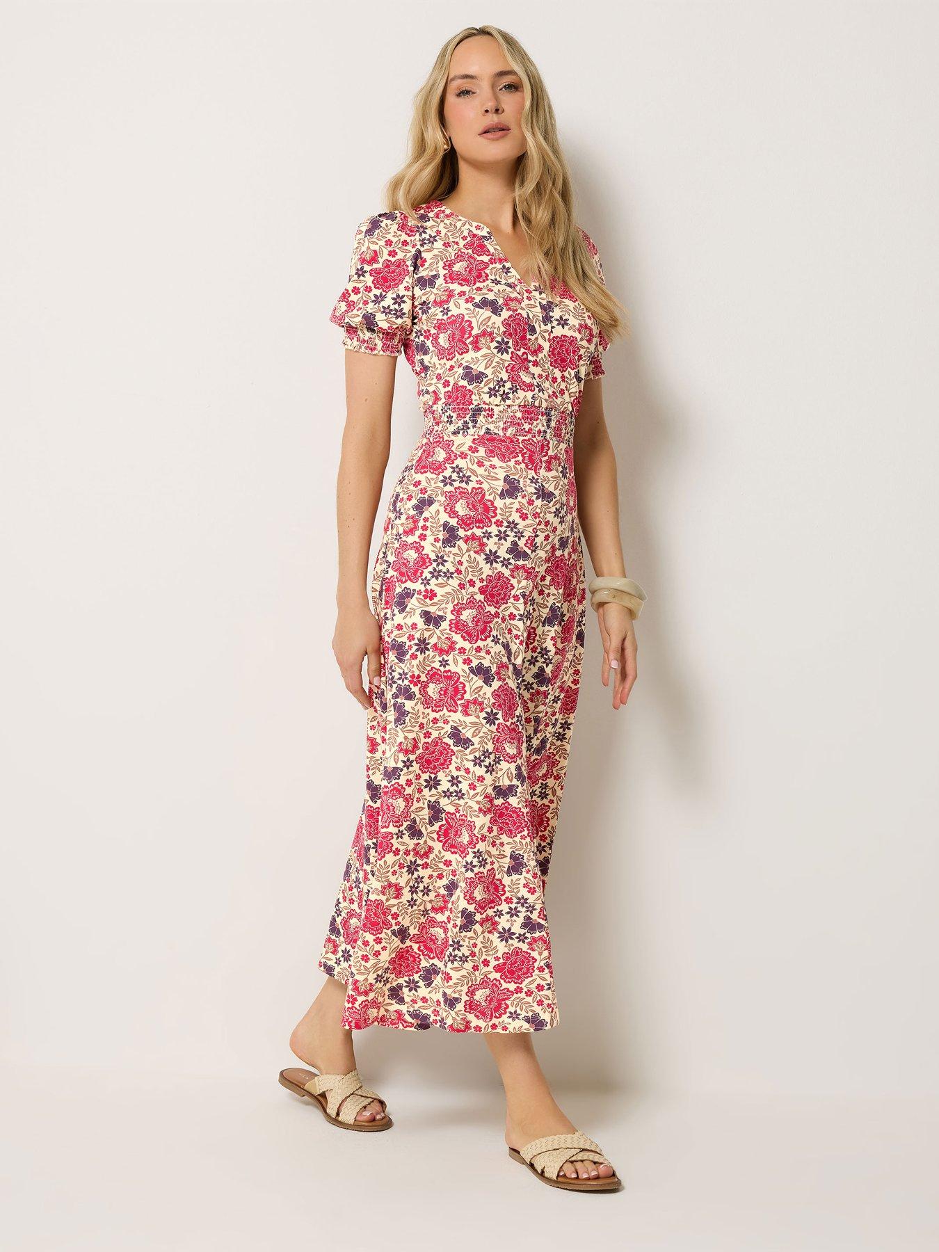 Long Tall Sally Tall Folk Floral Smock Midi Dress