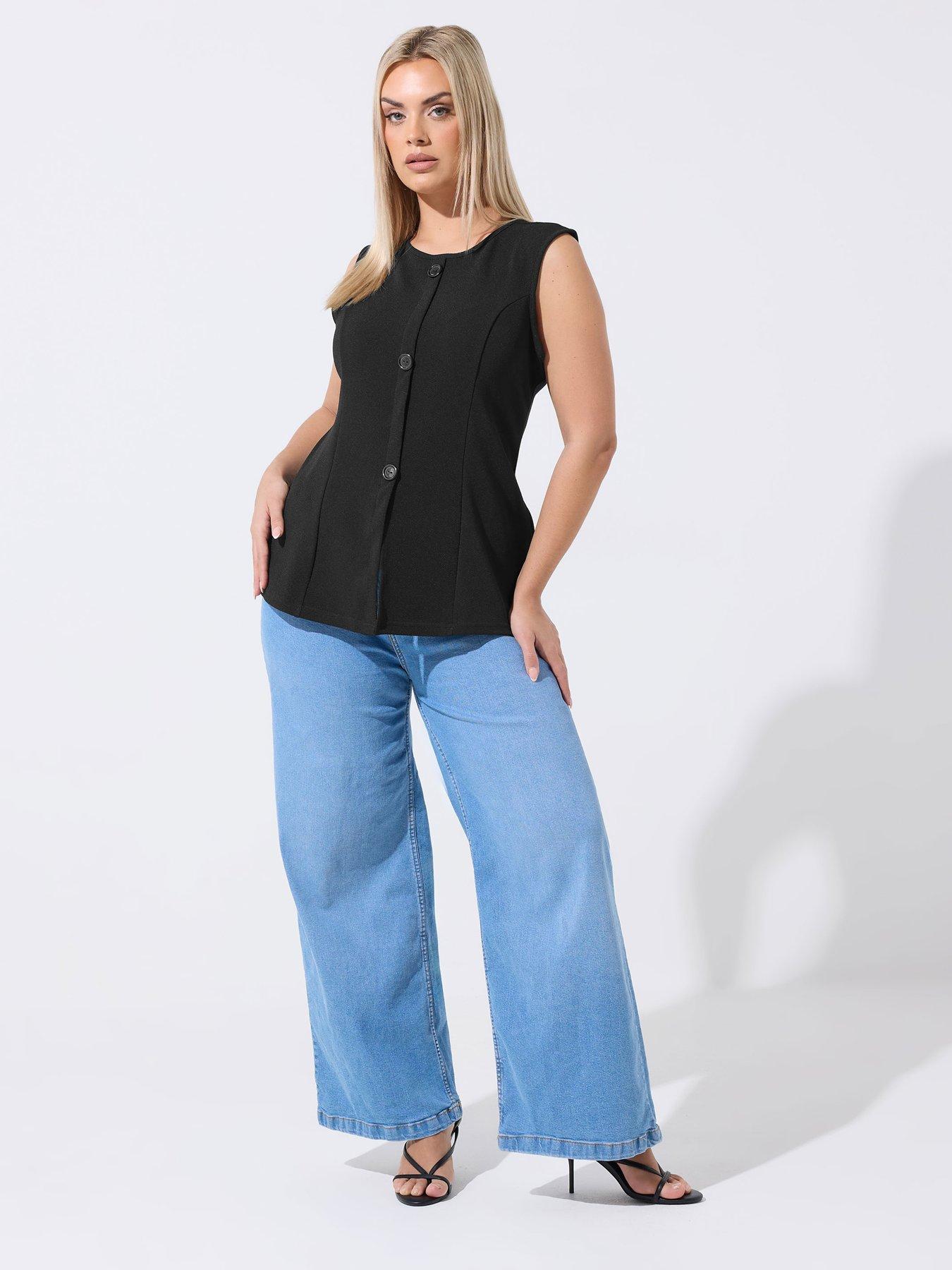 Image 3 of 5 of Yours Curve Seam Detail Waist Coat