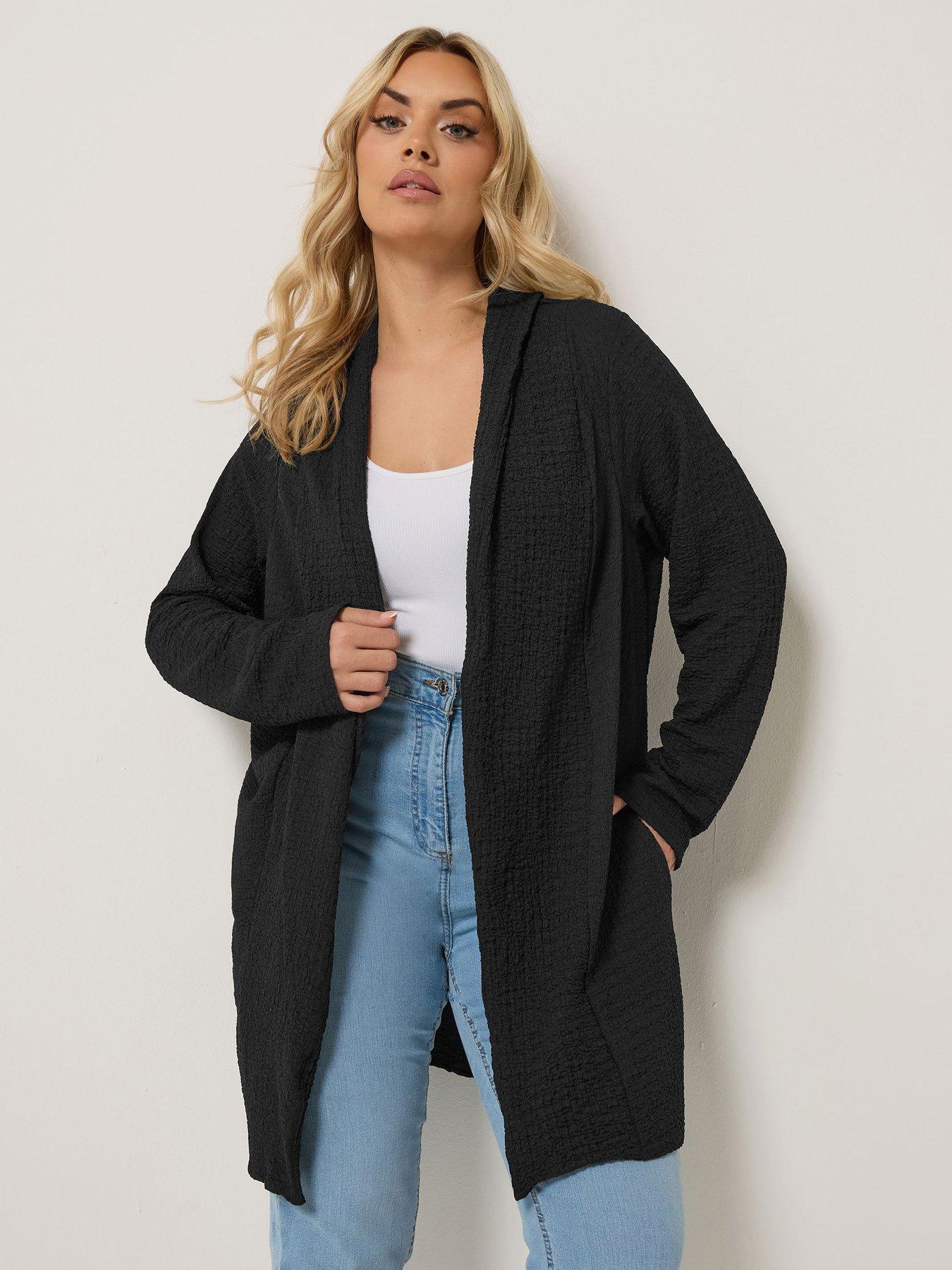 Yours Curve Bubble Texture Blazer - Black