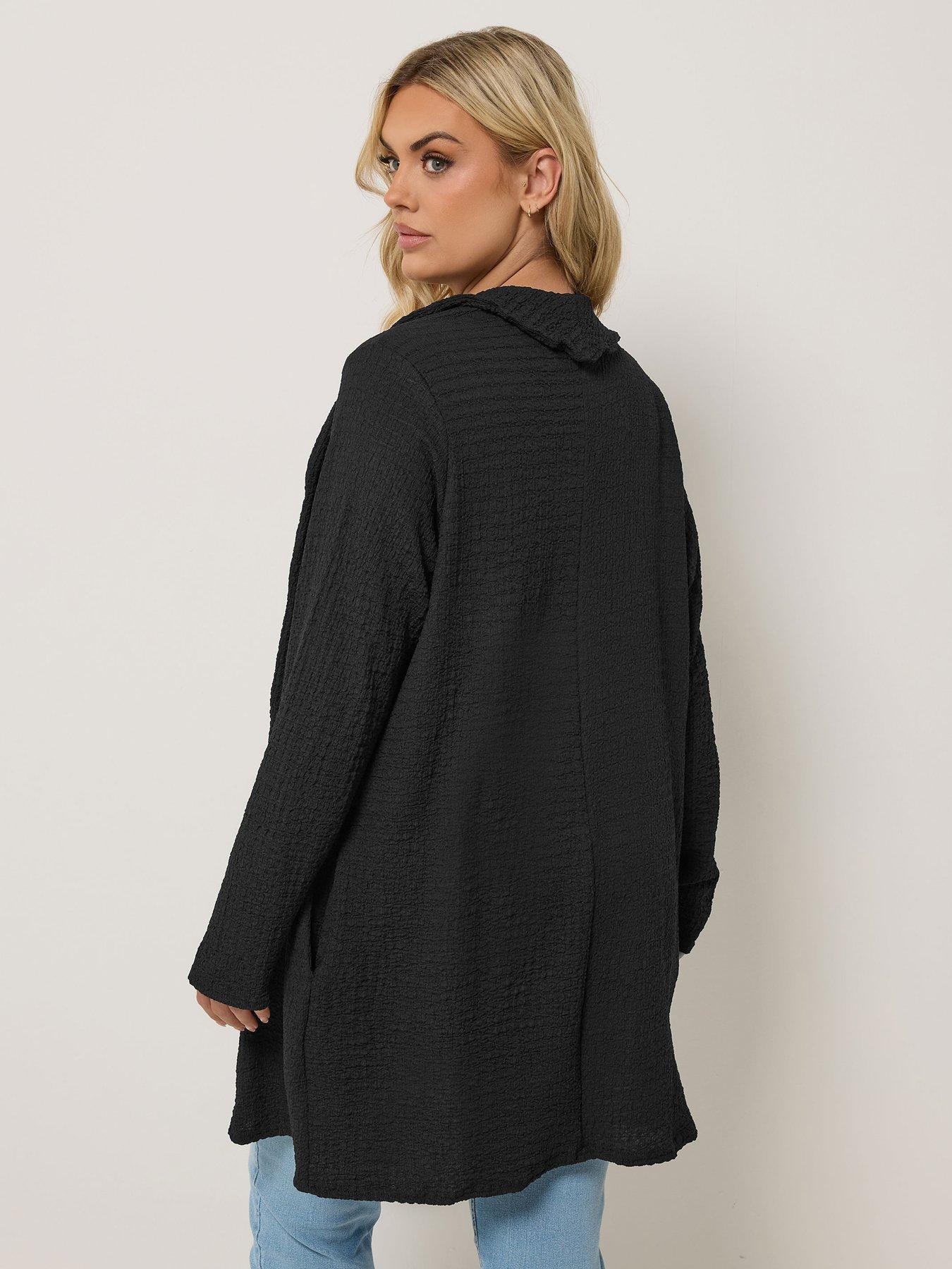 Image 2 of 5 of Yours Curve Bubble Texture Blazer - Black