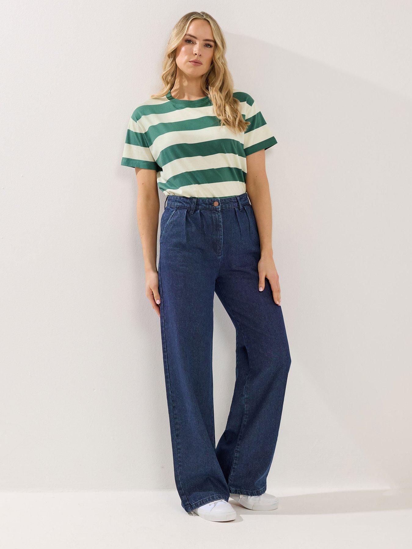 Image 3 of 5 of Long Tall Sally Pleat Front Wide Leg Jean 36" - Blue