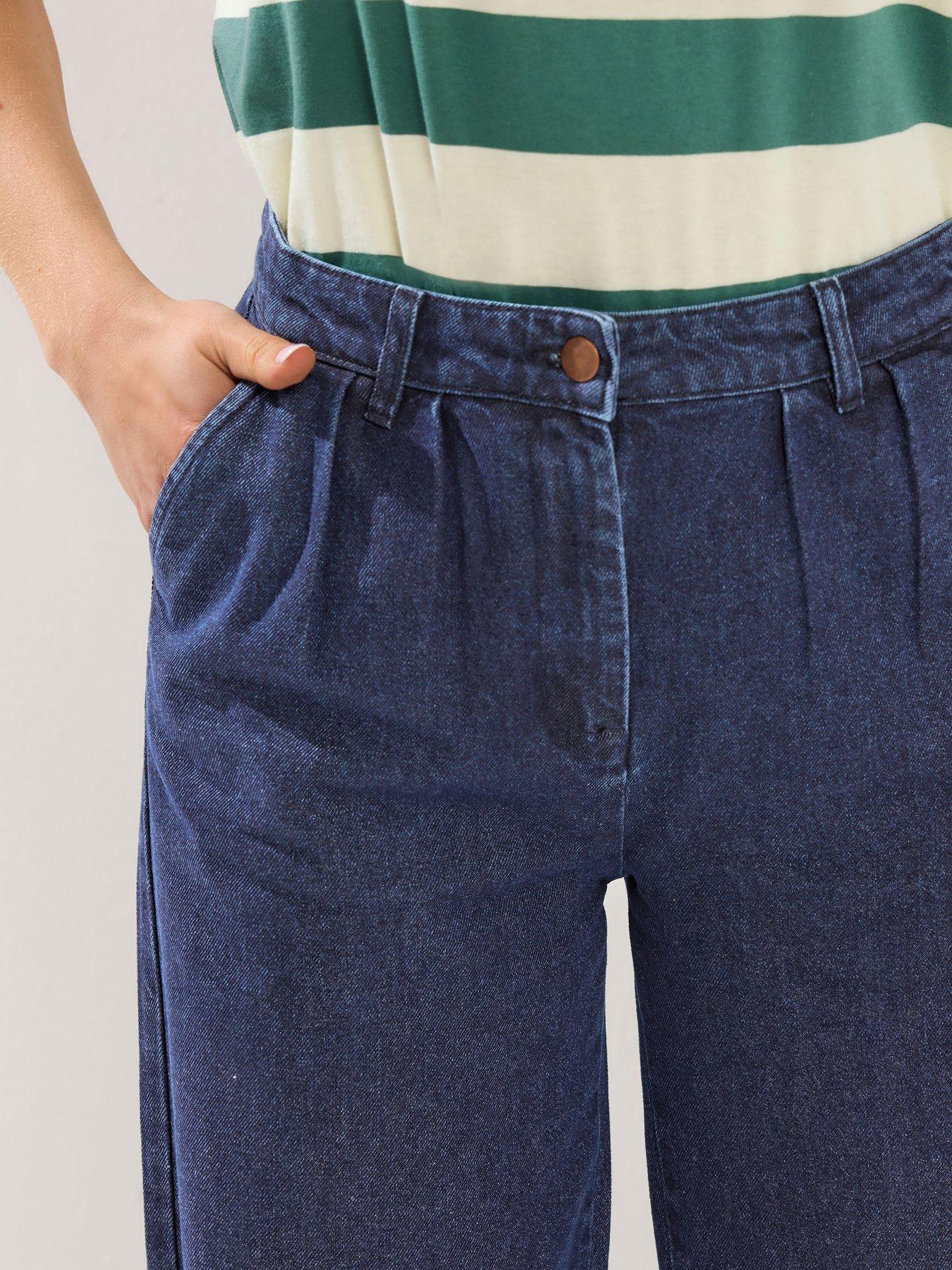 Image 4 of 5 of Long Tall Sally Pleat Front Wide Leg Jean 36" - Blue