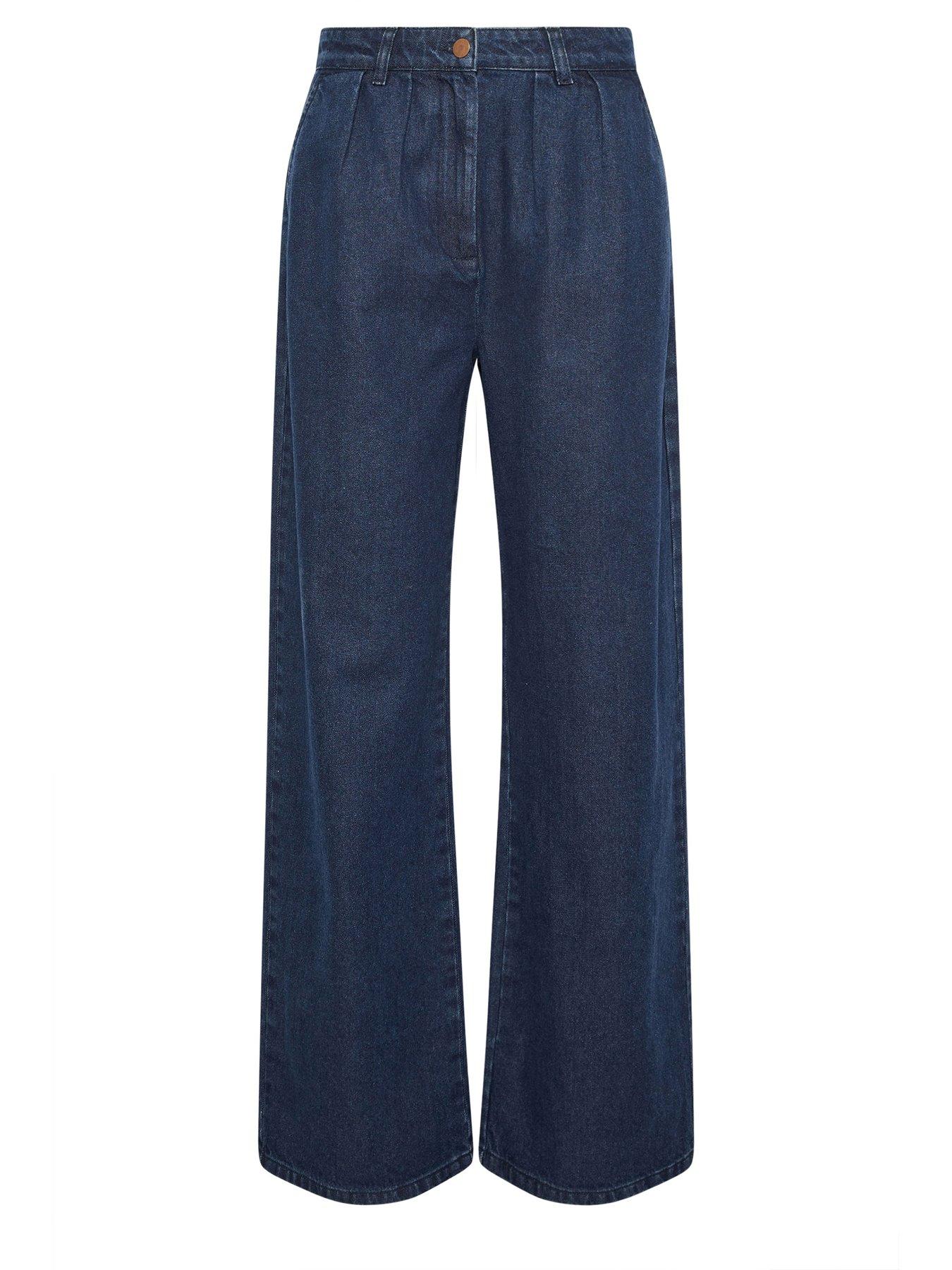 Image 5 of 5 of Long Tall Sally Pleat Front Wide Leg Jean 36" - Blue