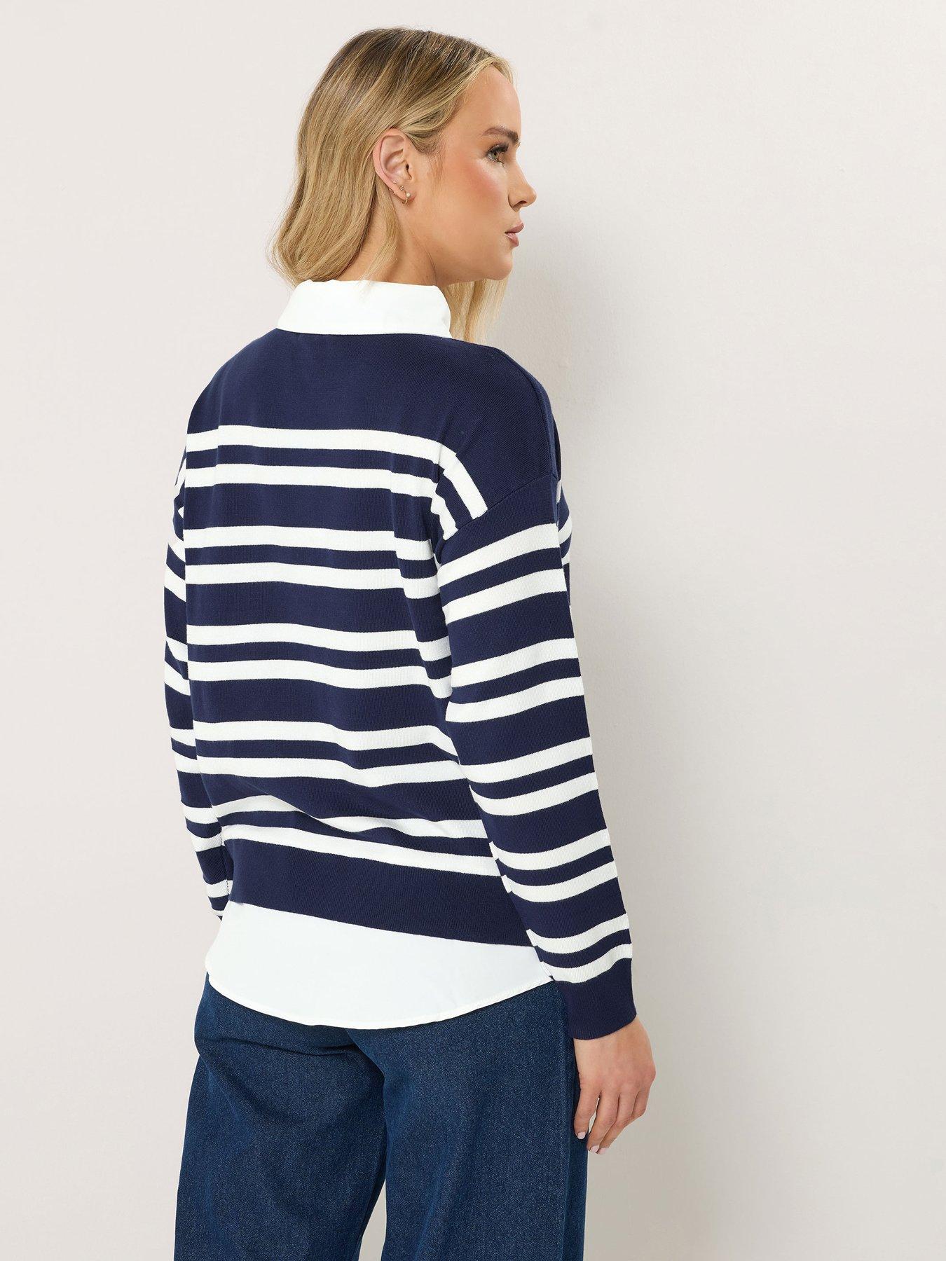 Image 2 of 5 of Long Tall Sally Stripe 2 In 1 Jumper - Blue