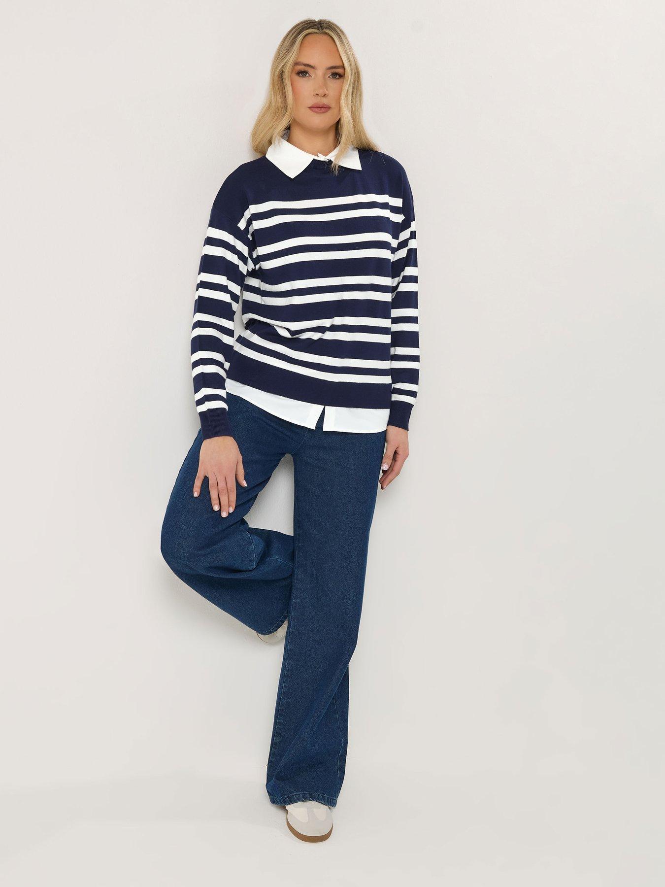 Image 3 of 5 of Long Tall Sally Stripe 2 In 1 Jumper - Blue
