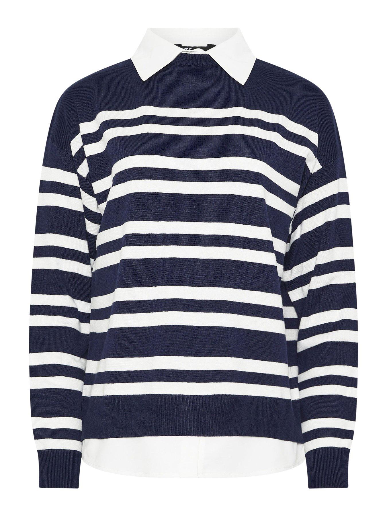 Image 5 of 5 of Long Tall Sally Stripe 2 In 1 Jumper - Blue