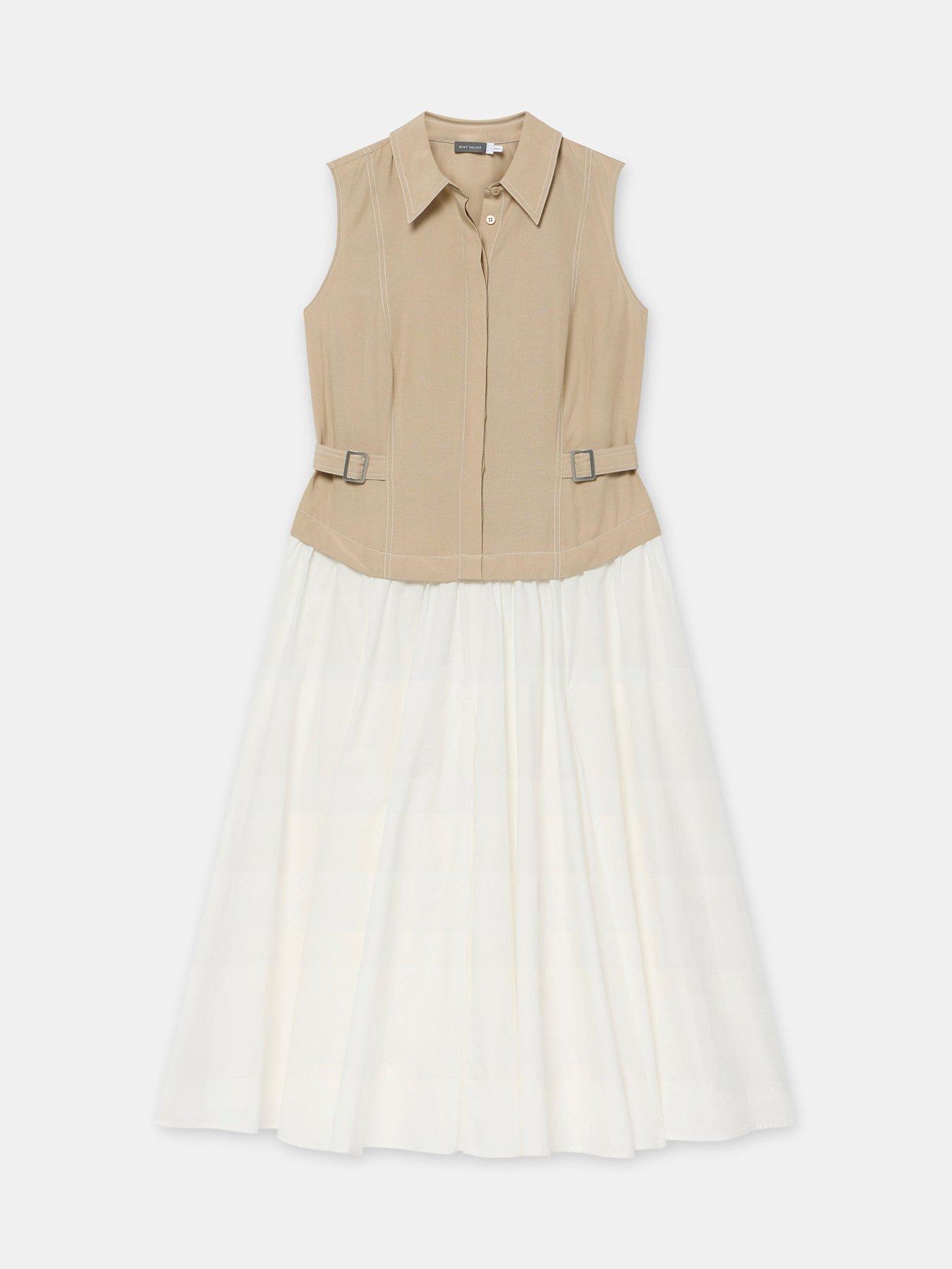 Image 5 of 6 of Mint Velvet Stone Waistcoat Midi Dress