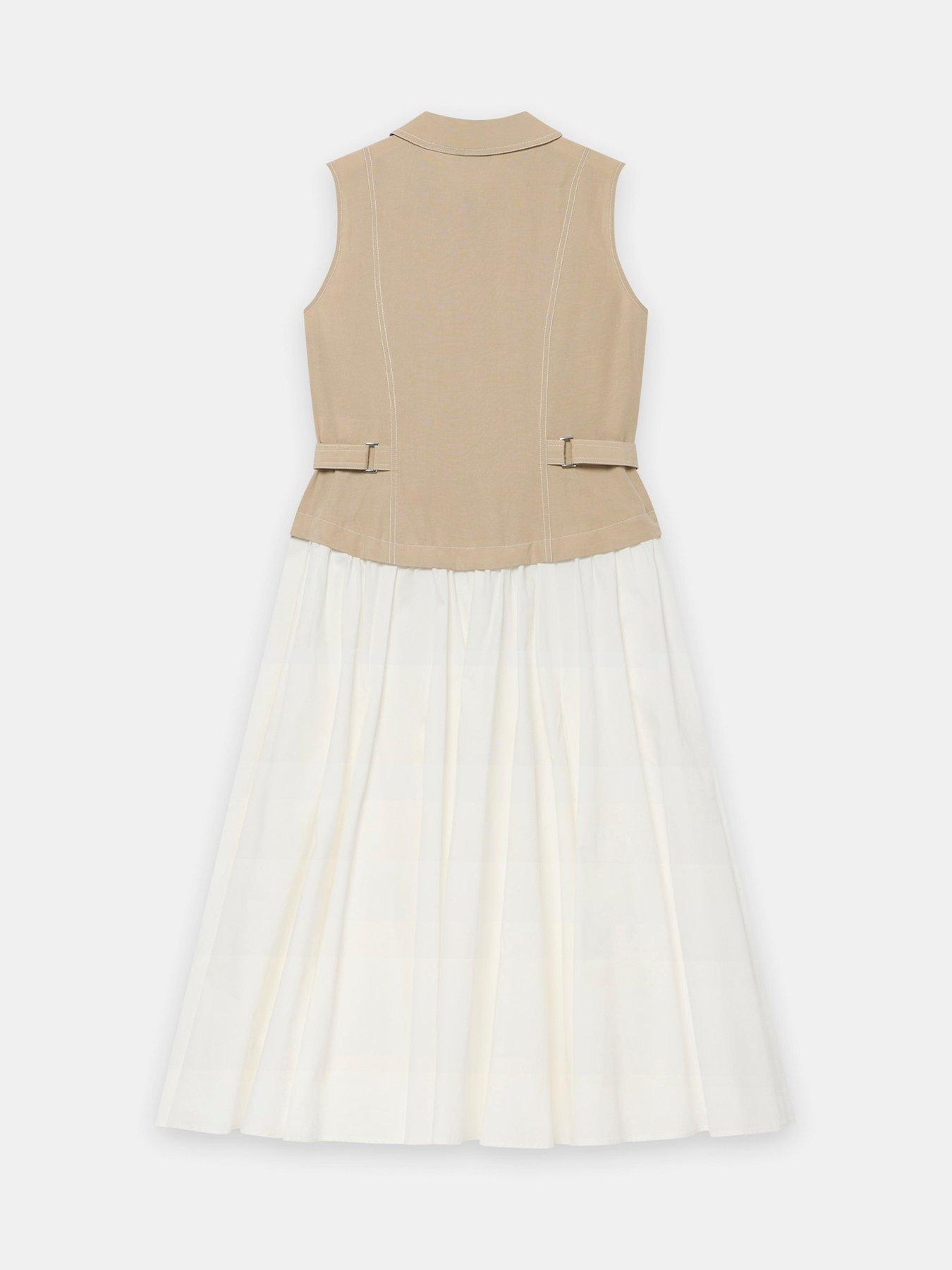 Image 6 of 6 of Mint Velvet Stone Waistcoat Midi Dress